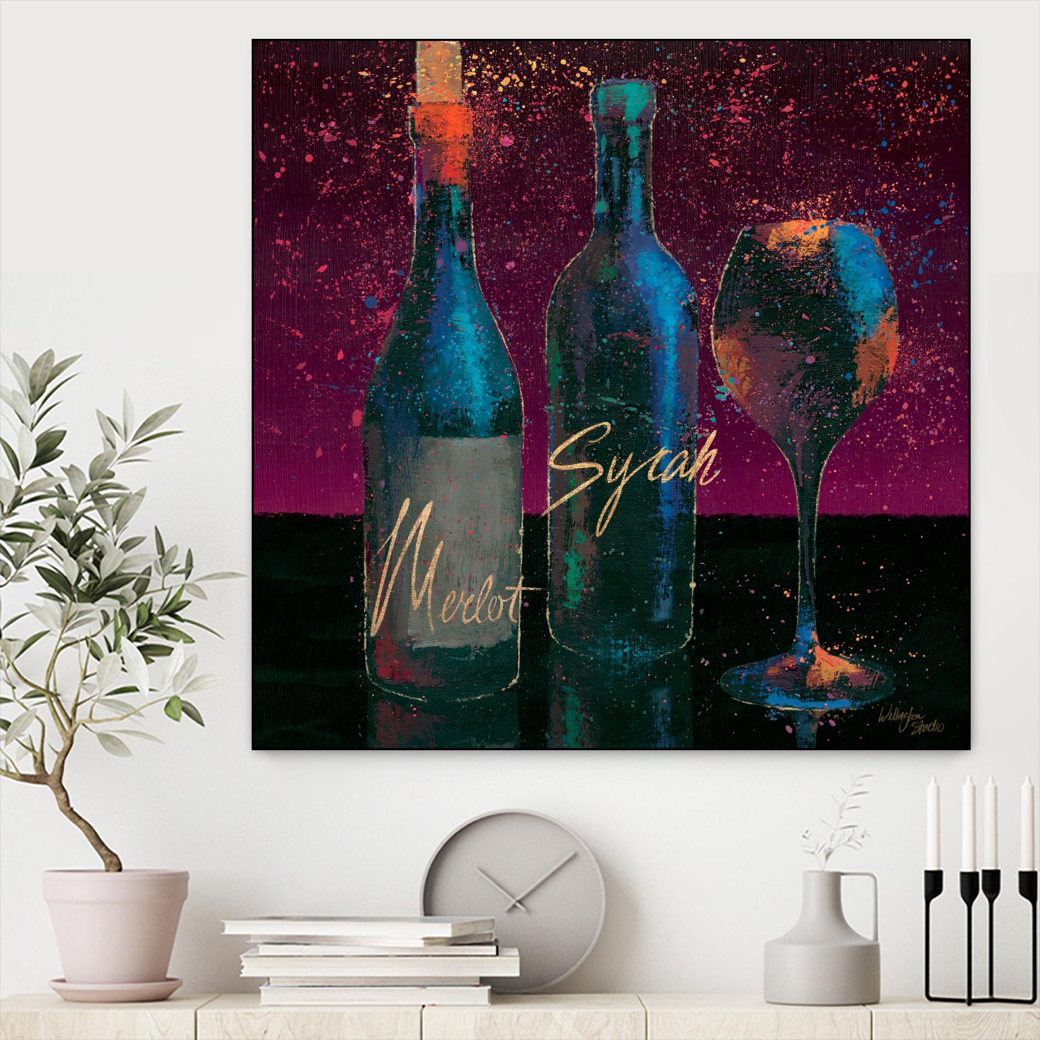 Wine Splash Dark III by Wellington Studio on GIANT ART - blue fruit-food-drink