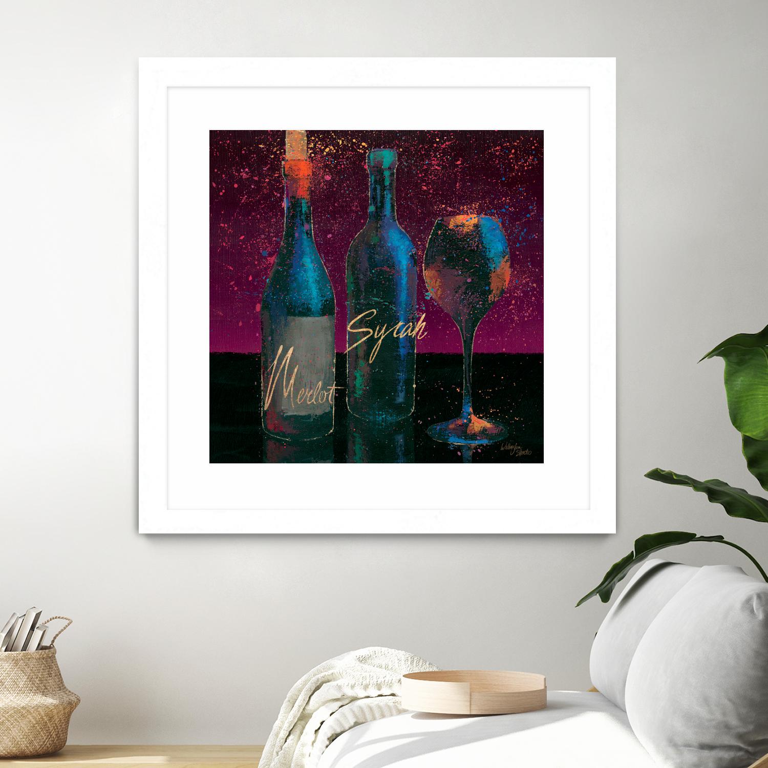 Wine Splash Dark III by Wellington Studio on GIANT ART - blue fruit-food-drink