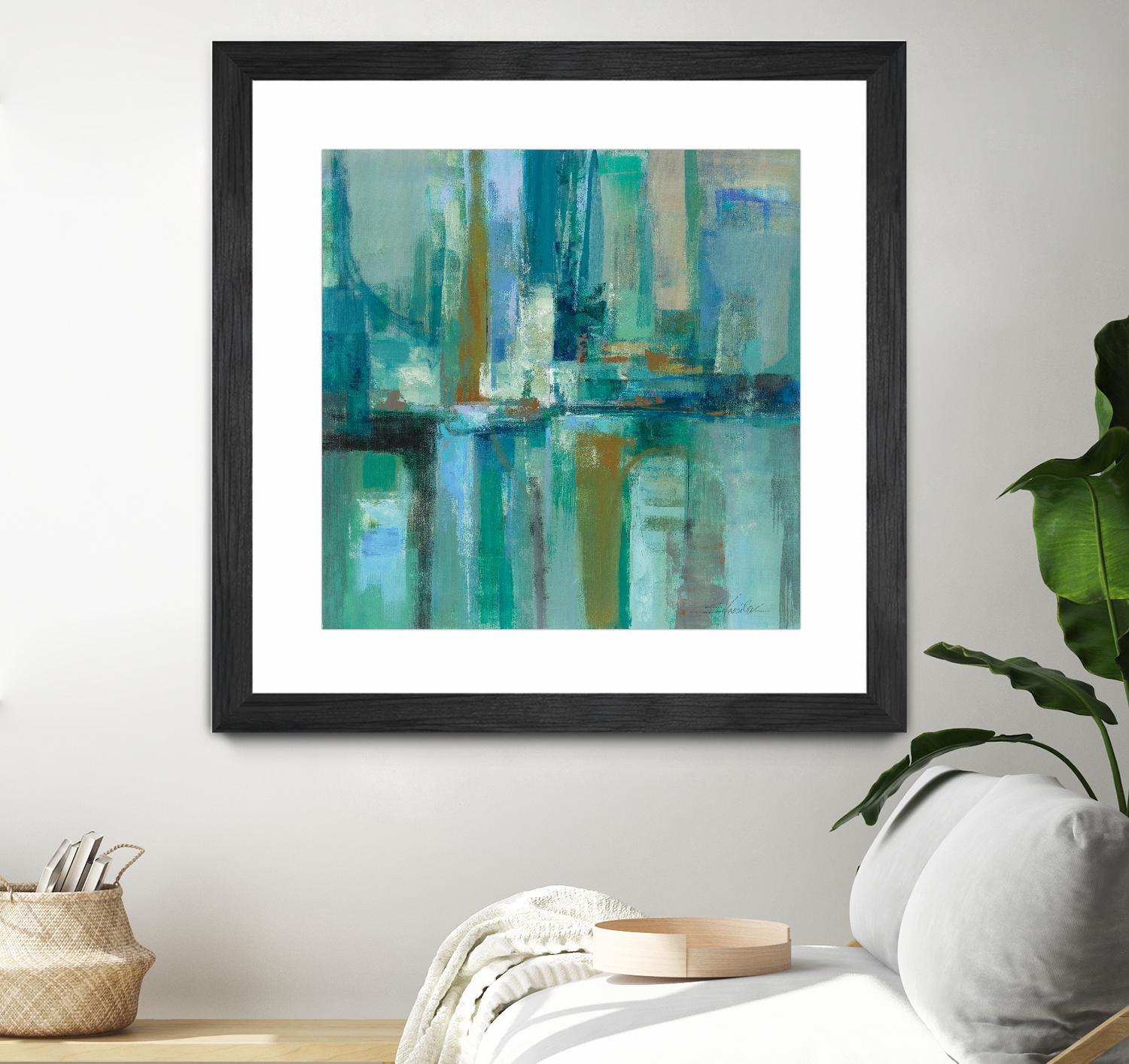 A Walk in the Rain by Silvia Vassileva on GIANT ART - turquoise abstract