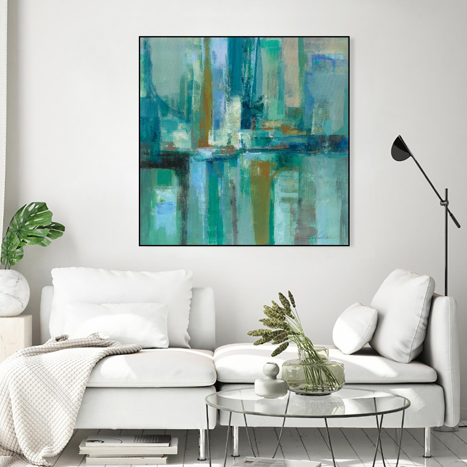 A Walk in the Rain by Silvia Vassileva on GIANT ART - turquoise abstract