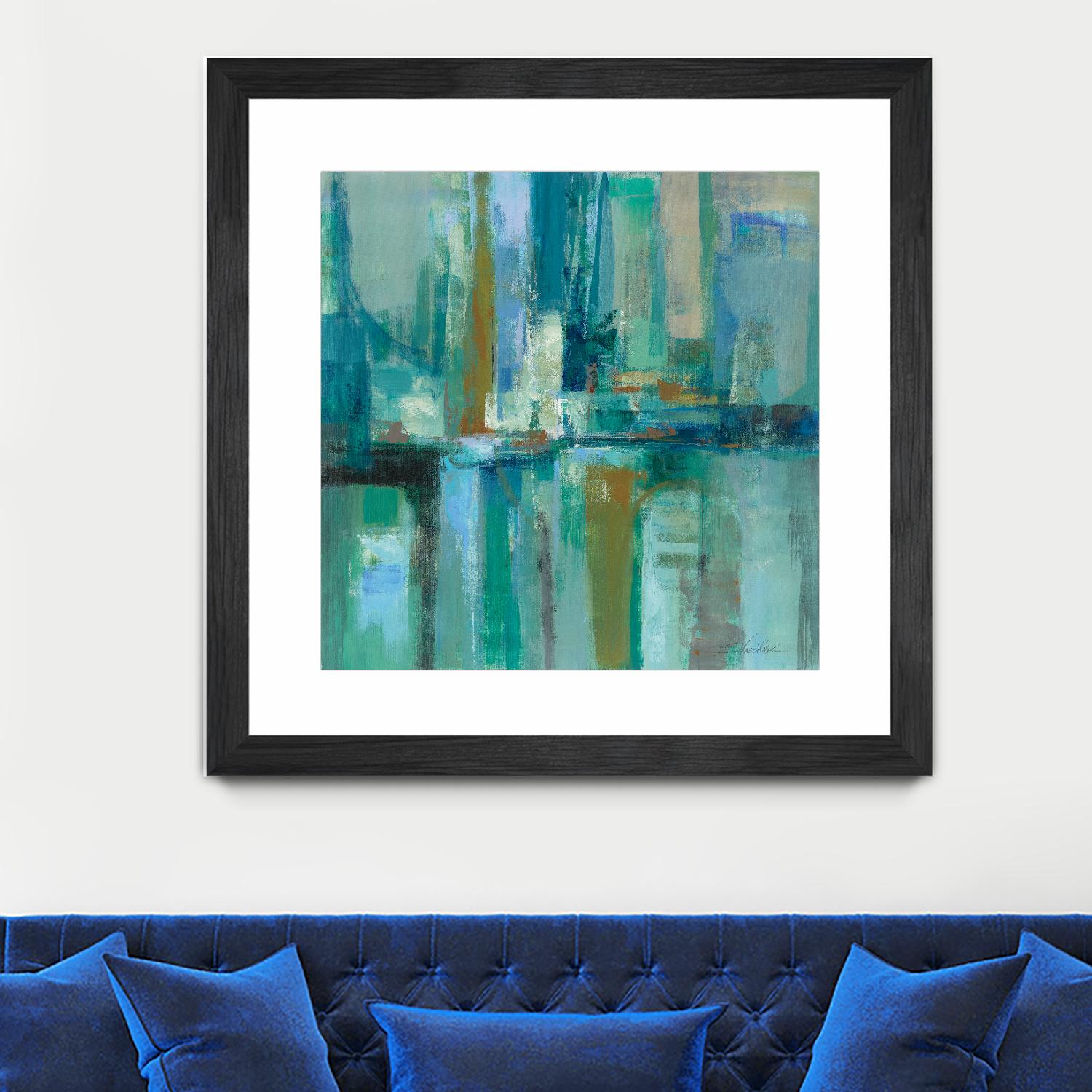 A Walk in the Rain by Silvia Vassileva on GIANT ART - turquoise abstract