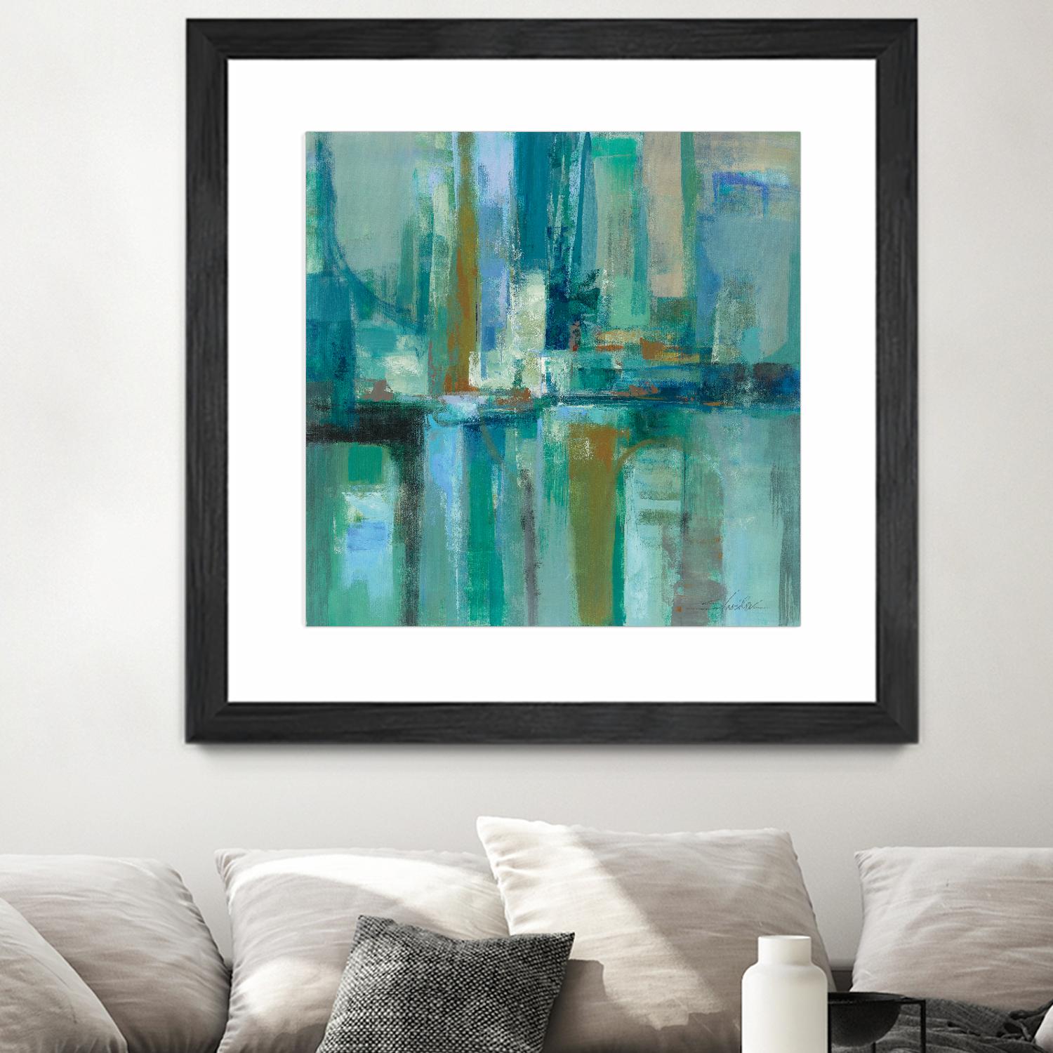 A Walk in the Rain by Silvia Vassileva on GIANT ART - turquoise abstract