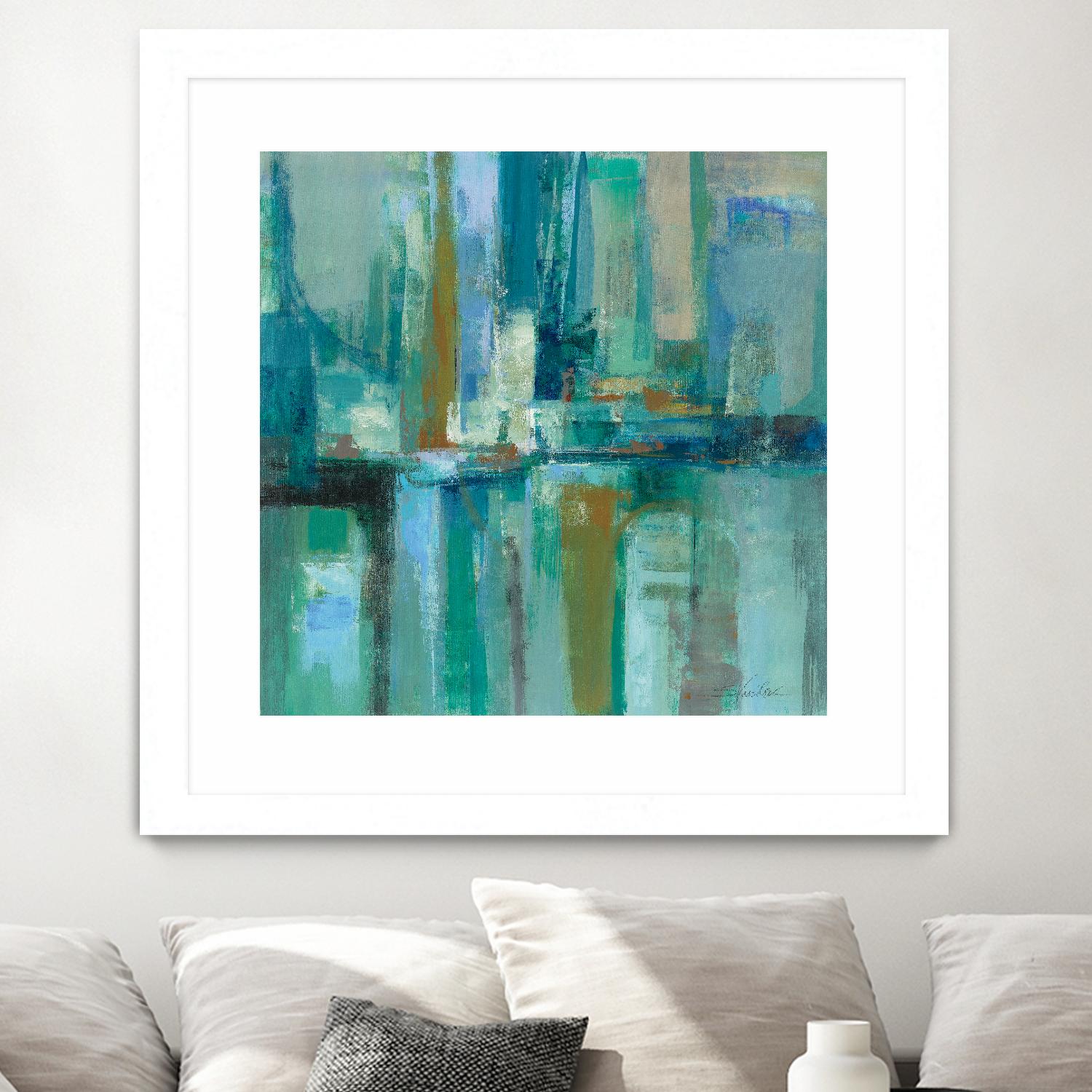 A Walk in the Rain by Silvia Vassileva on GIANT ART - turquoise abstract