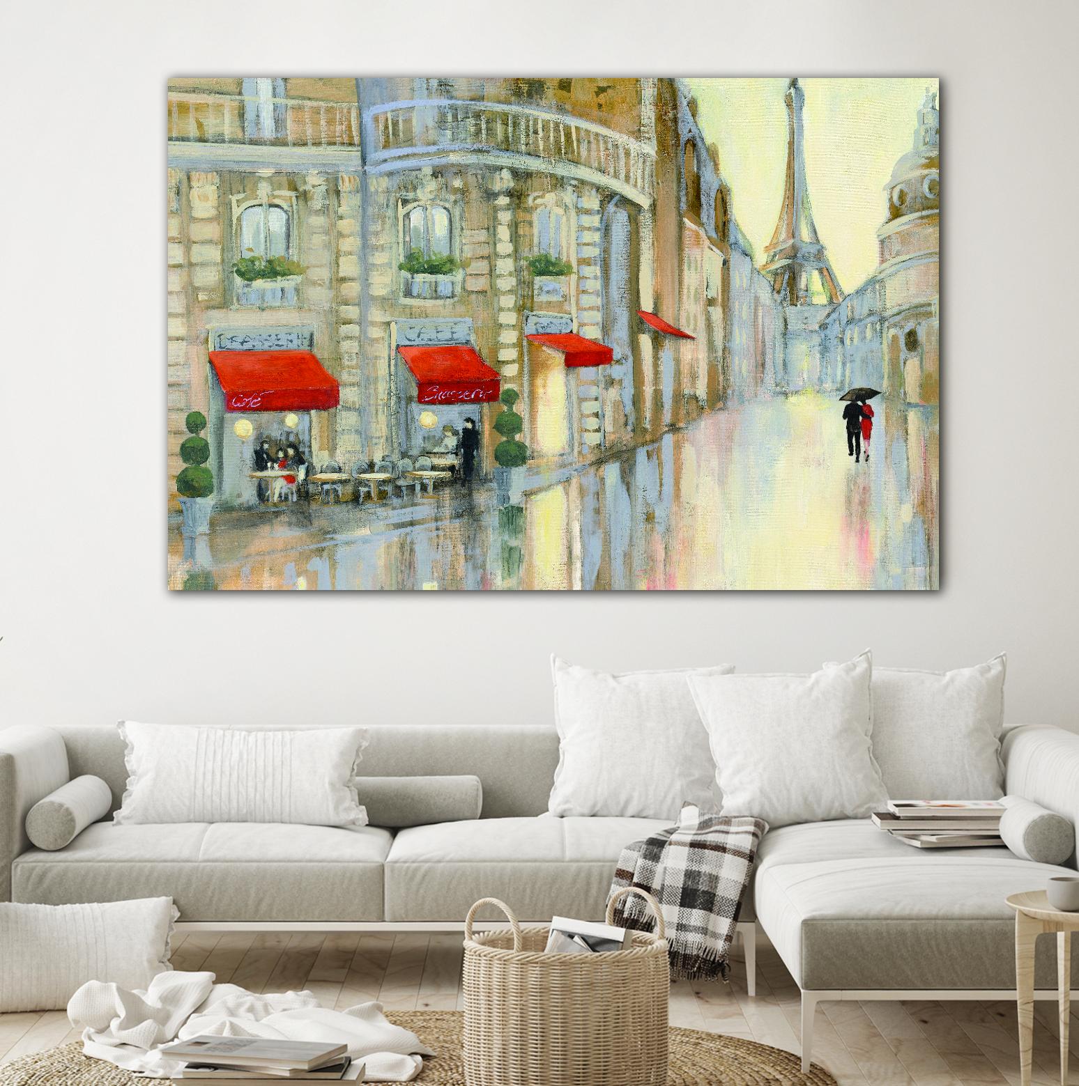 Touring Paris Couple by Julia Purinton on GIANT ART - beige everyday life