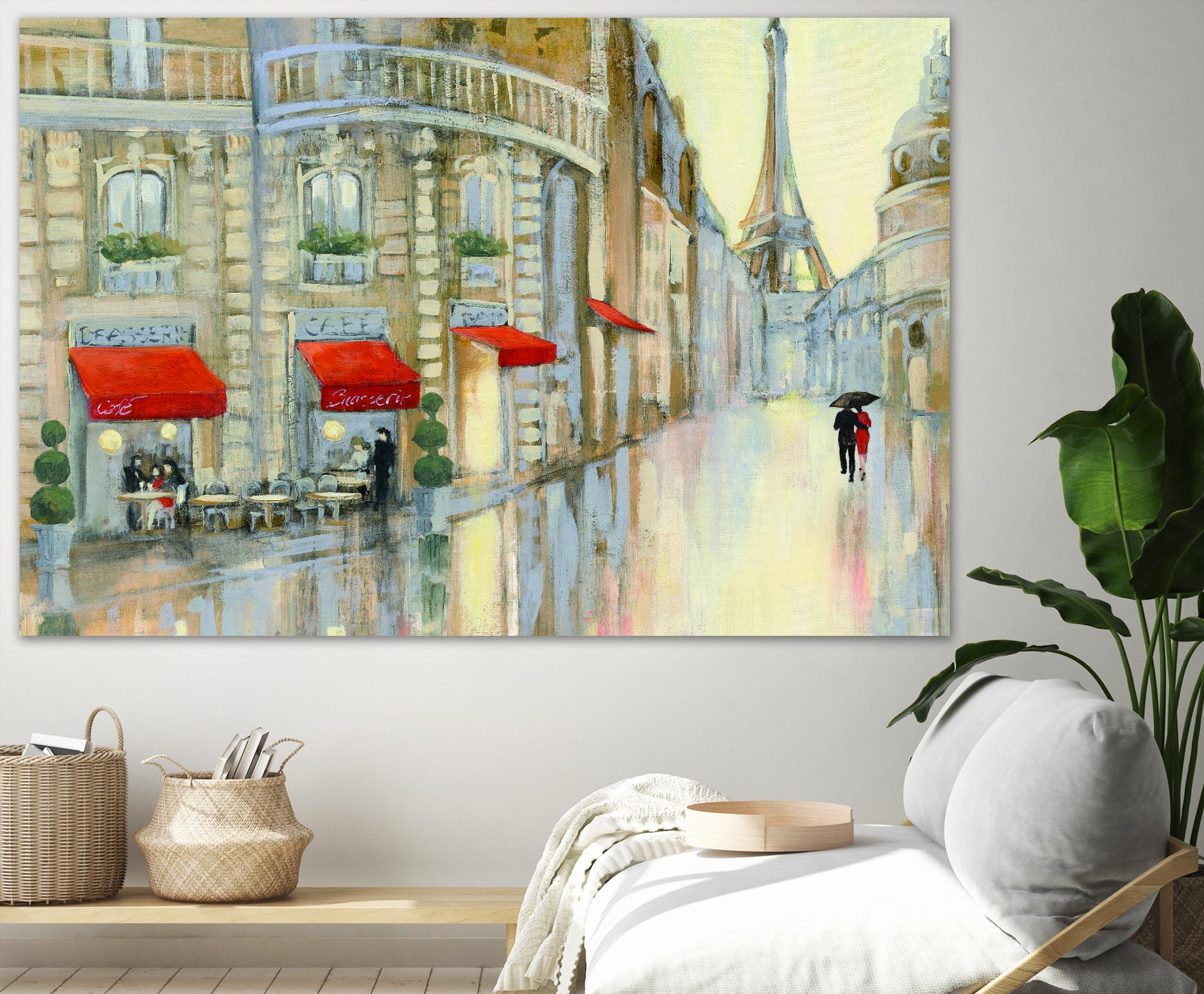 Touring Paris Couple by Julia Purinton on GIANT ART - beige everyday life