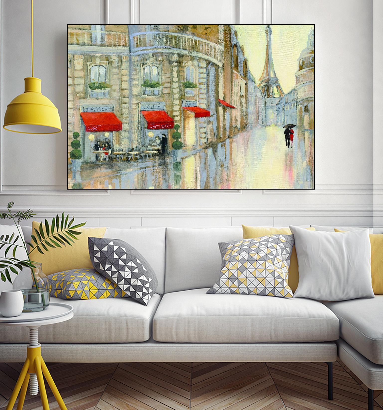 Touring Paris Couple by Julia Purinton on GIANT ART - beige everyday life