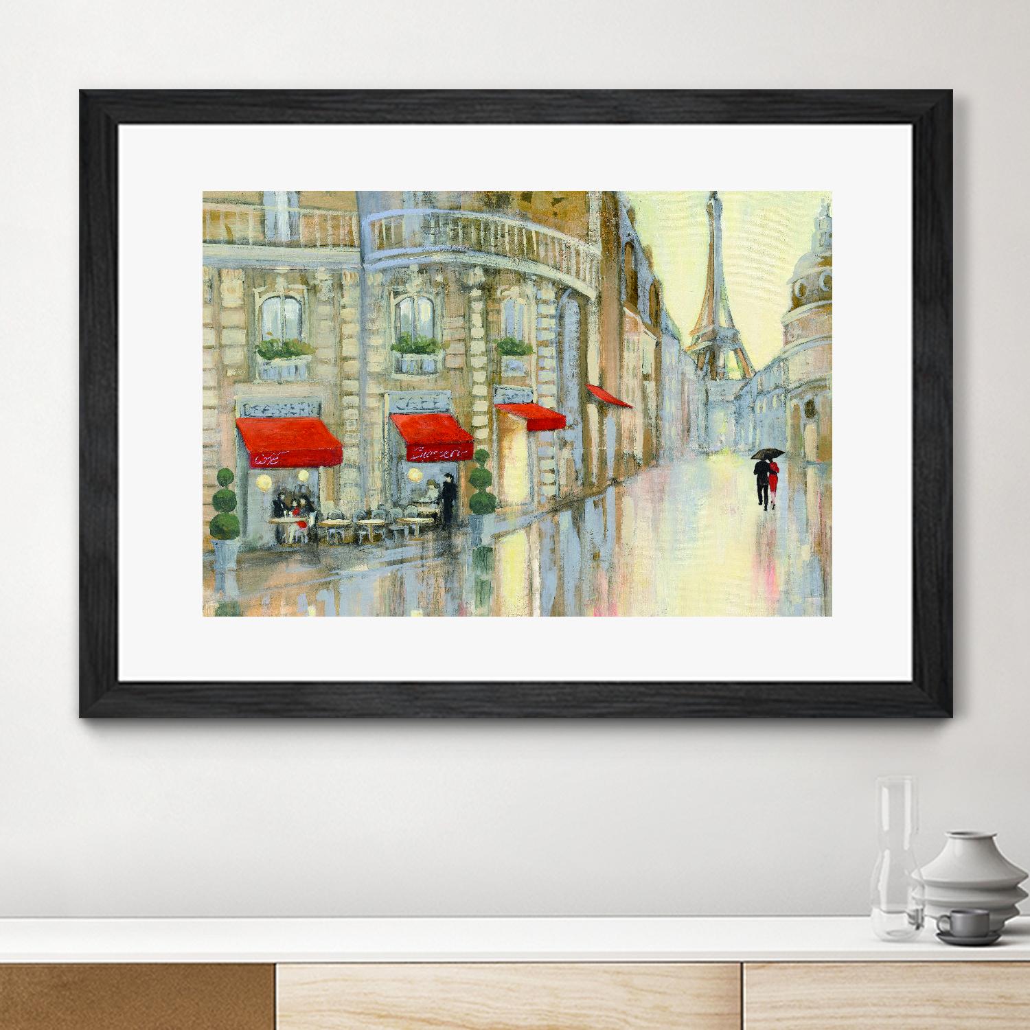 Touring Paris Couple by Julia Purinton on GIANT ART - beige everyday life