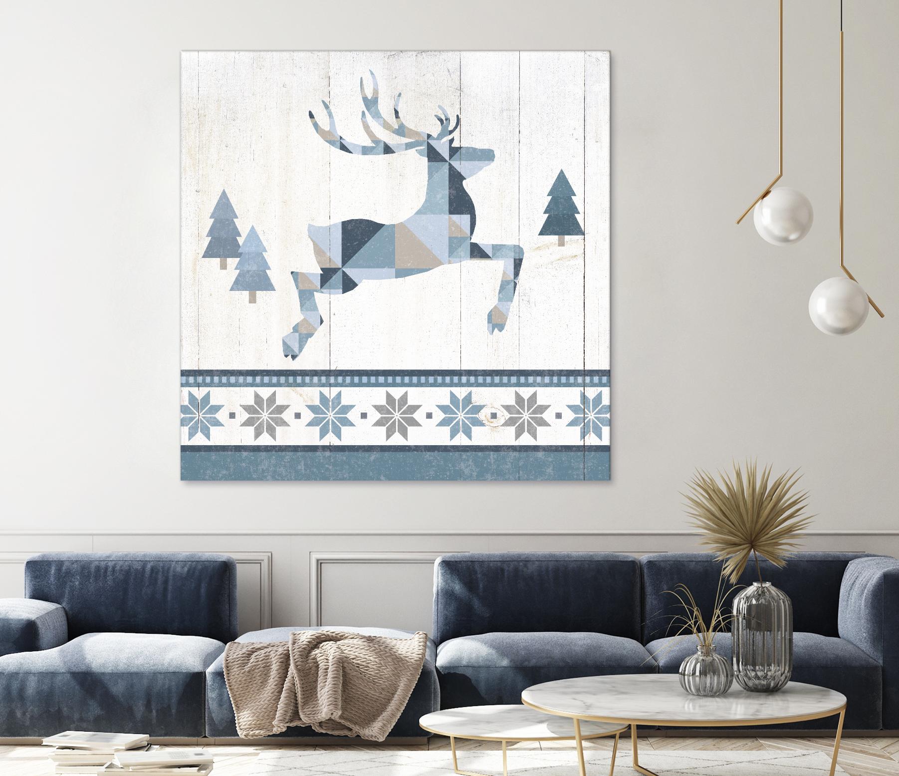 Nordic Geo Lodge Deer III by Portfolio on GIANT ART - white country look