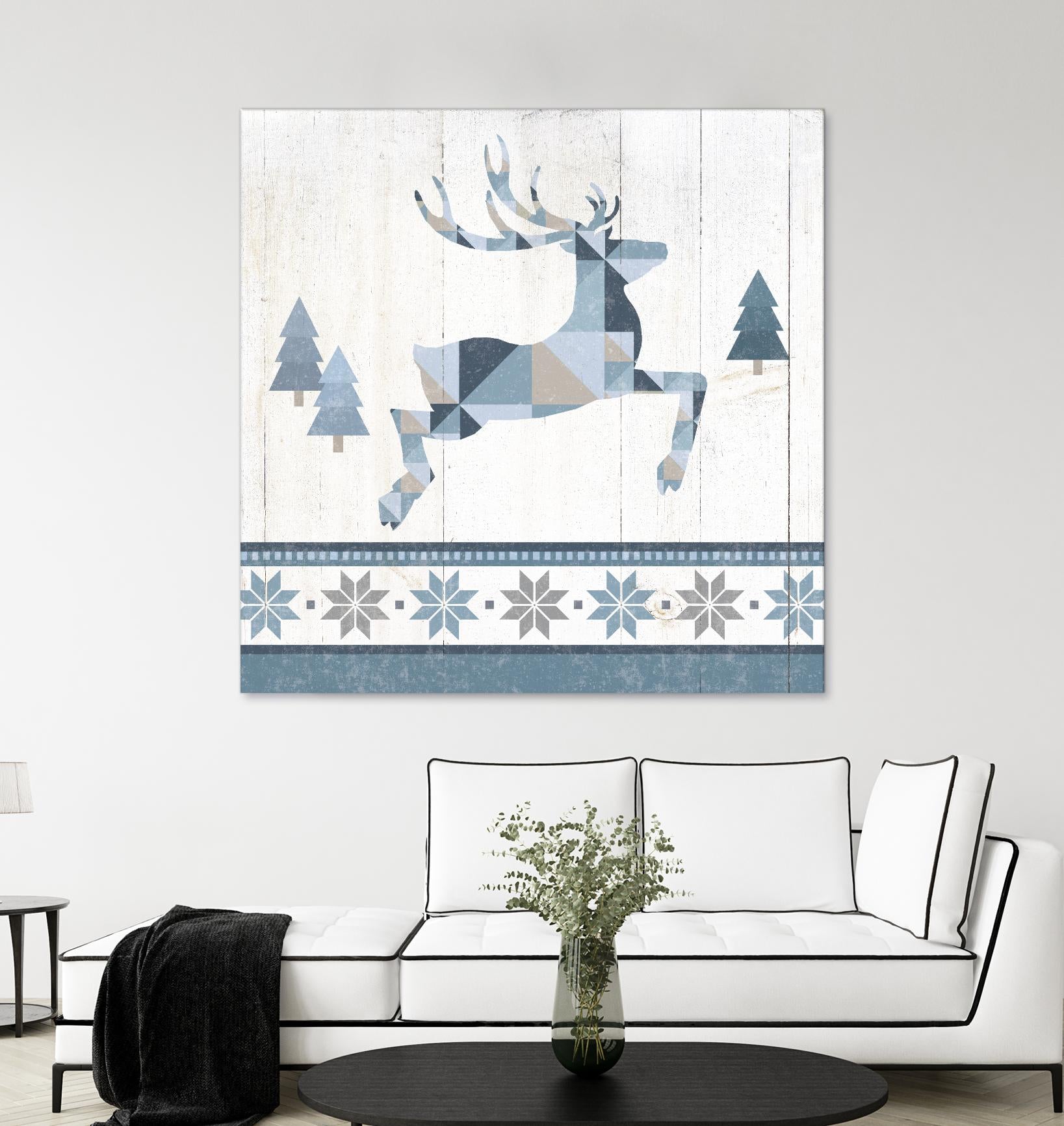 Nordic Geo Lodge Deer III by Portfolio on GIANT ART - white country look