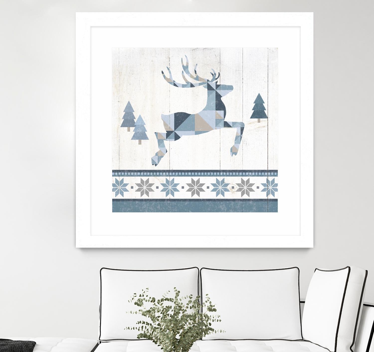 Nordic Geo Lodge Deer III by Portfolio on GIANT ART - white country look