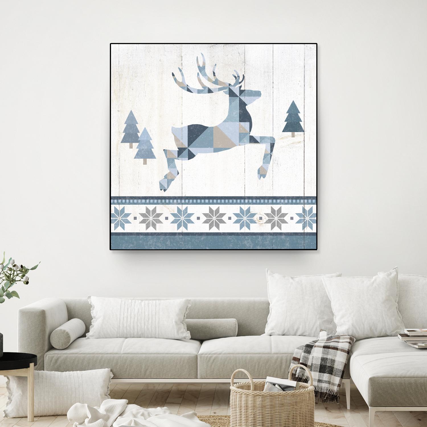 Nordic Geo Lodge Deer III by Portfolio on GIANT ART - white country look