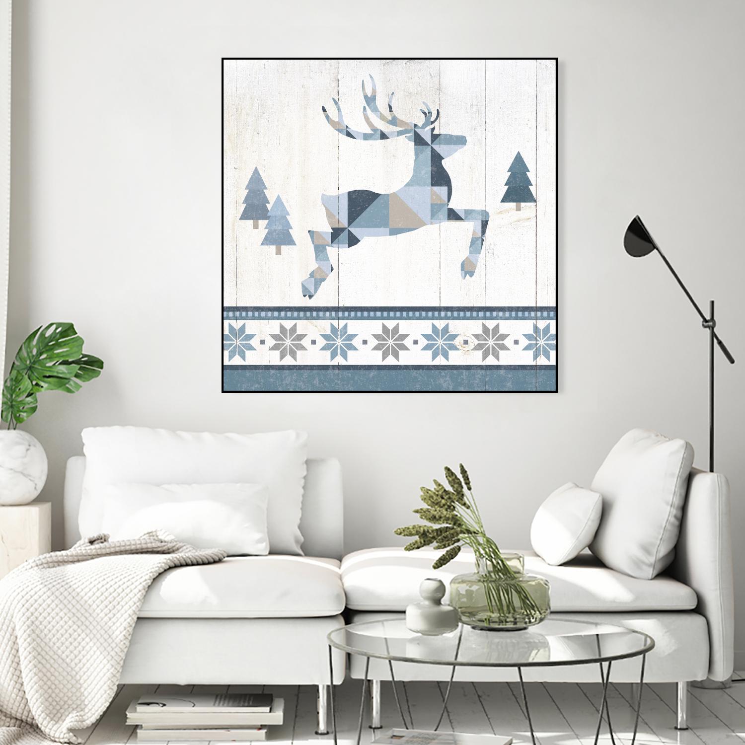 Nordic Geo Lodge Deer III by Portfolio on GIANT ART - white country look
