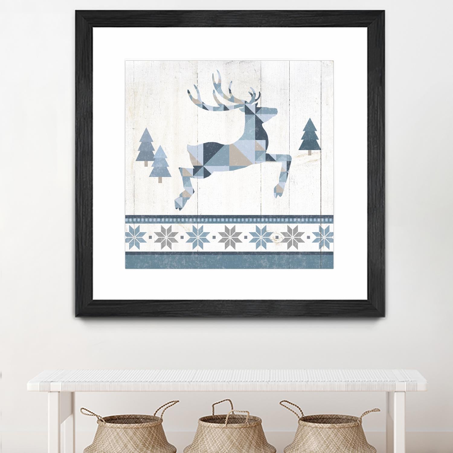 Nordic Geo Lodge Deer III by Portfolio on GIANT ART - white country look