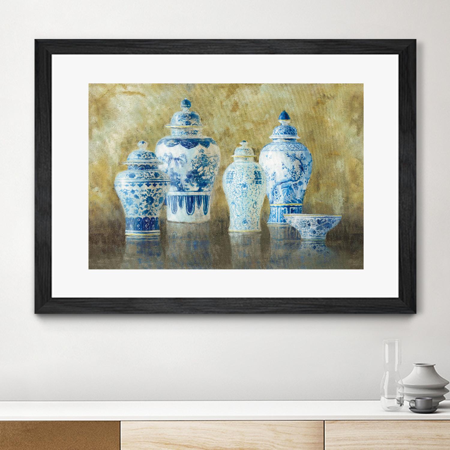Ginger Jar Still Life 2 by Danhui Nai on GIANT ART - blue pot - dish