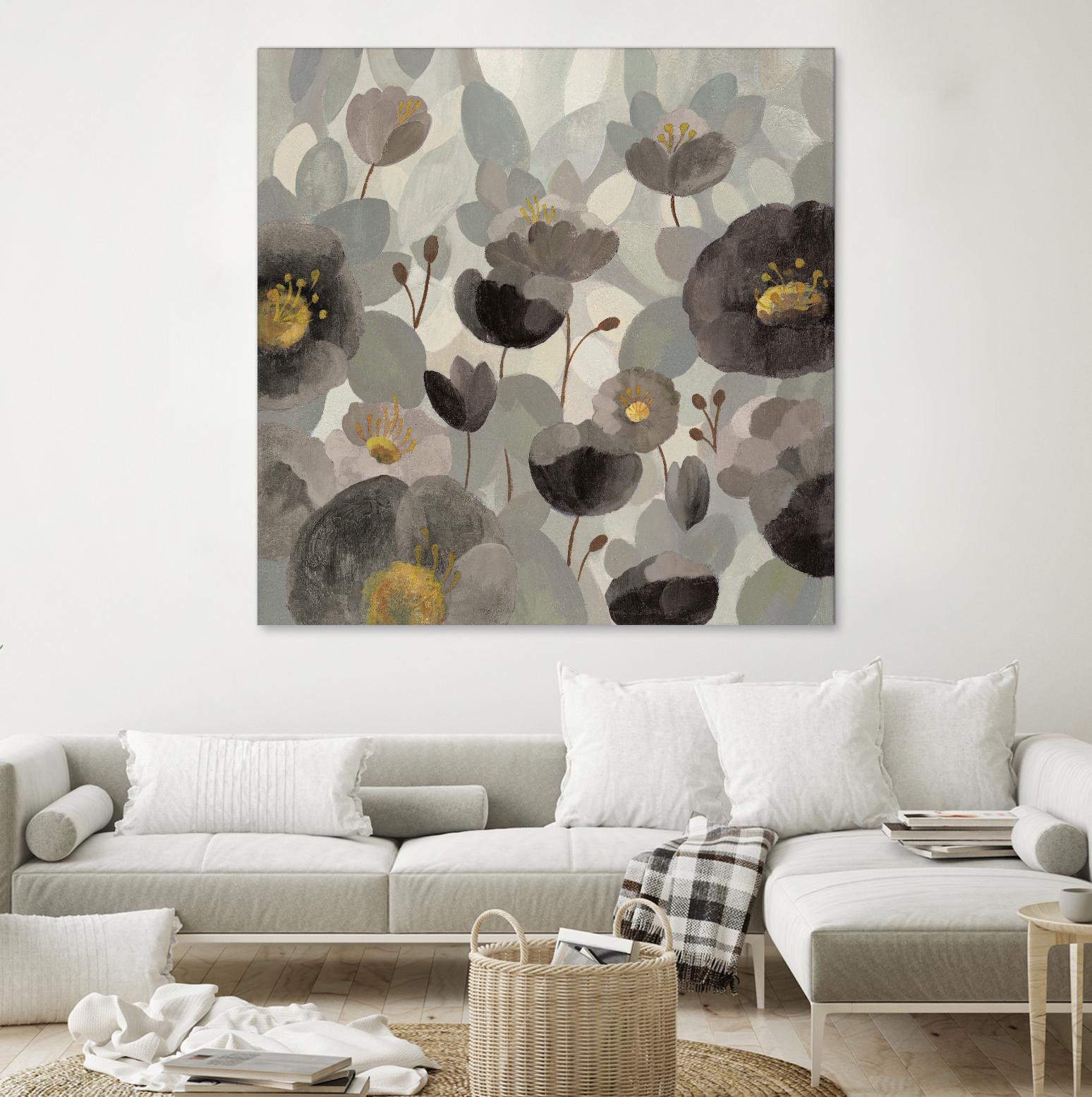 Morning Bloom Greige by Silvia Vassileva on GIANT ART - yellow floral