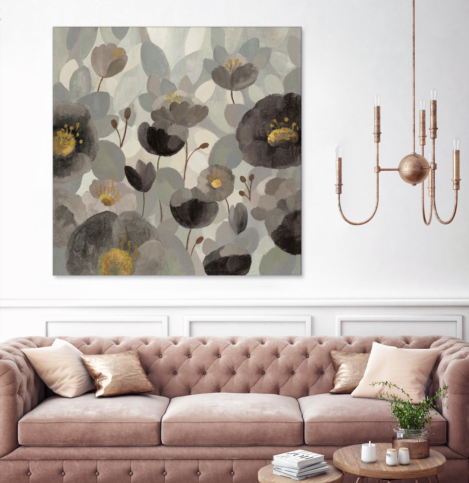 Morning Bloom Greige by Silvia Vassileva on GIANT ART - yellow floral
