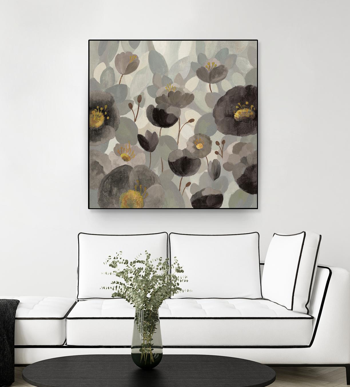 Morning Bloom Greige by Silvia Vassileva on GIANT ART - yellow floral