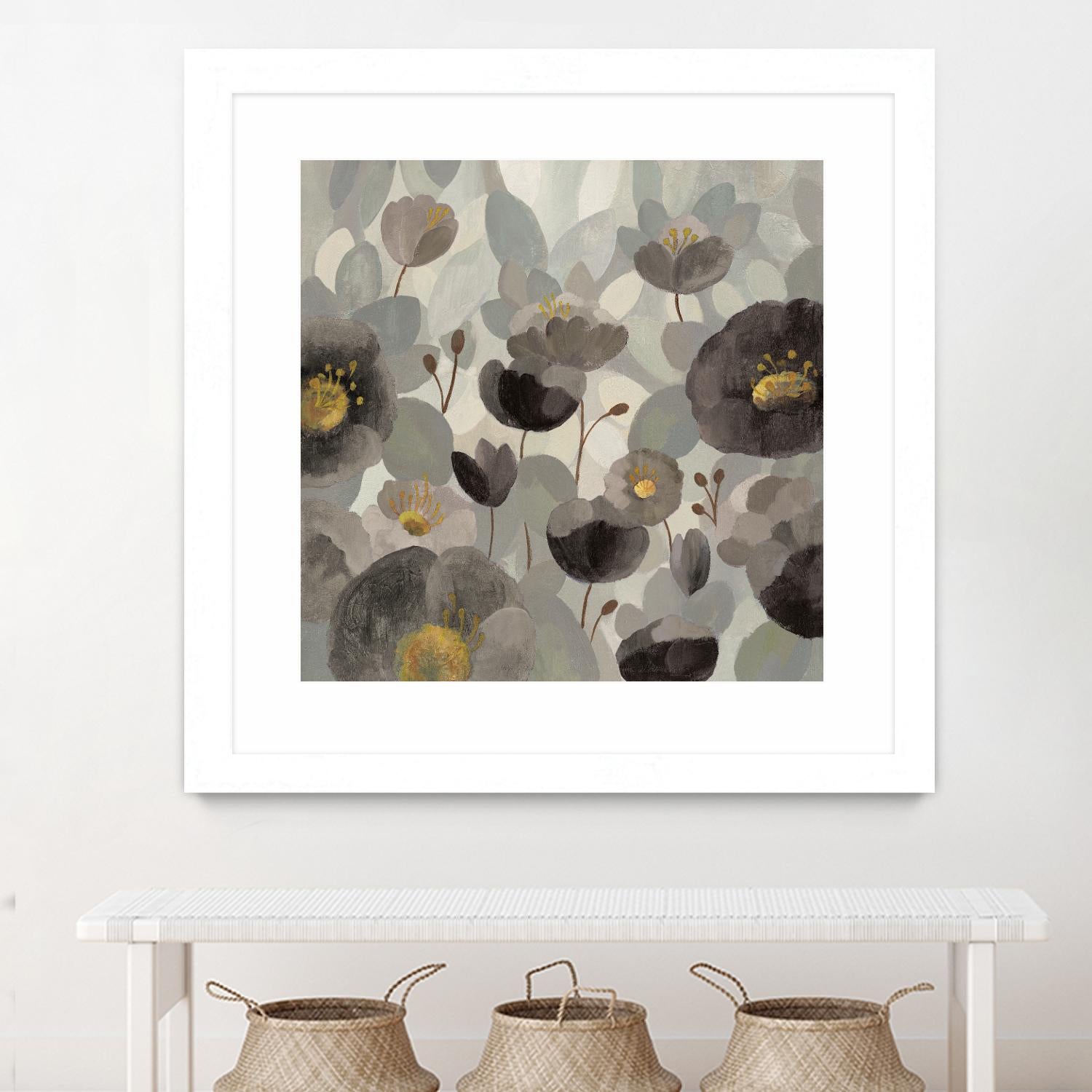 Morning Bloom Greige by Silvia Vassileva on GIANT ART - yellow floral