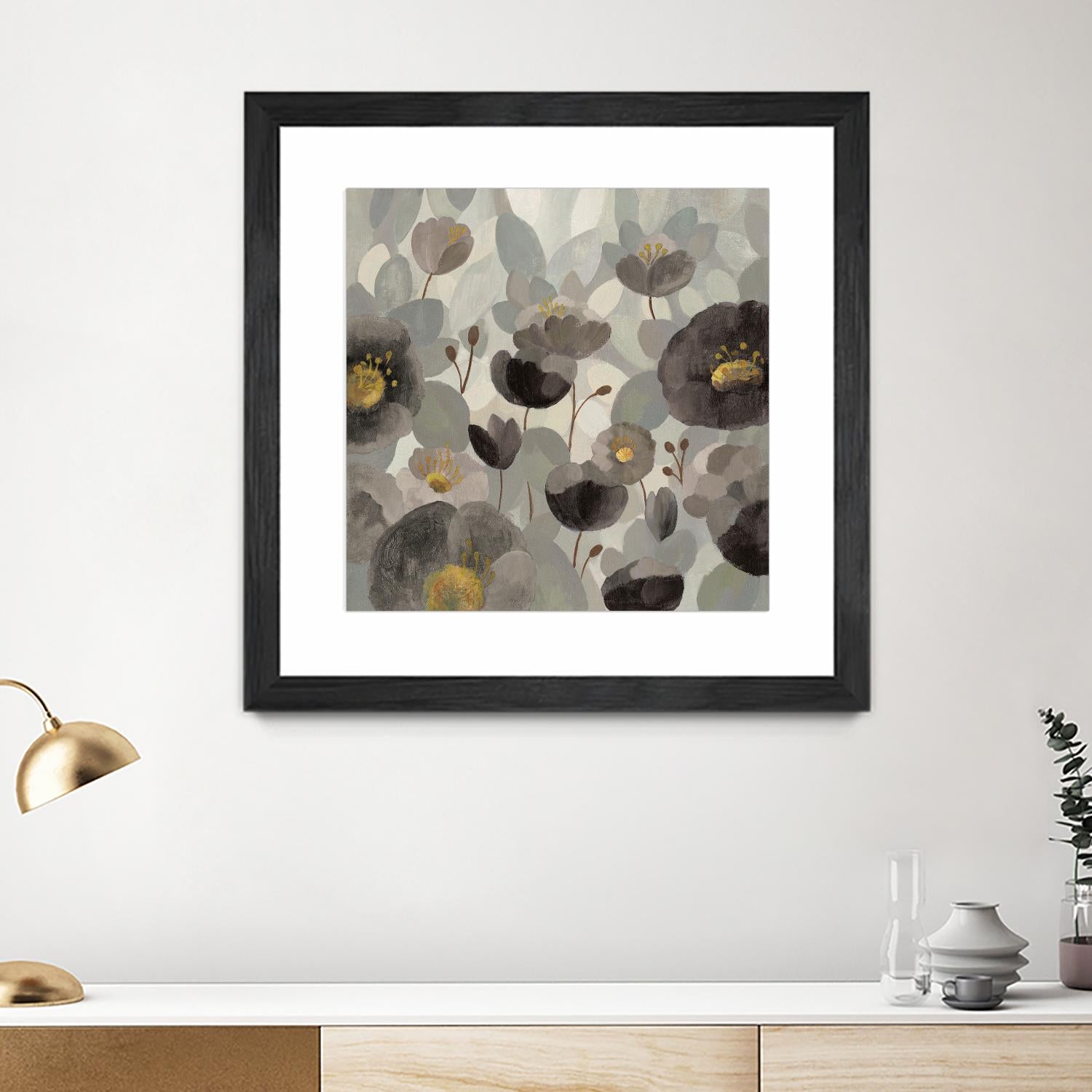 Morning Bloom Greige by Silvia Vassileva on GIANT ART - yellow floral