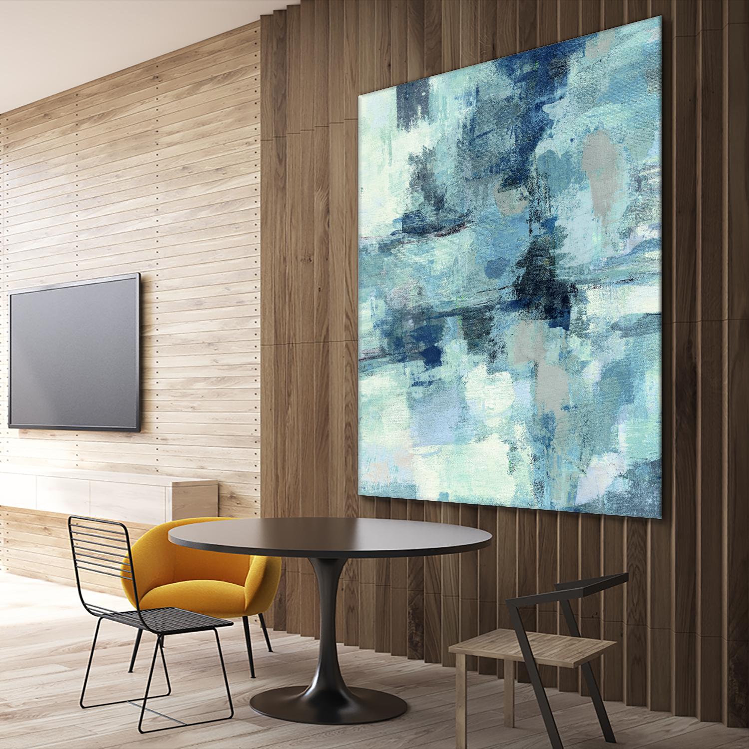 In the Clouds Indigo and Gray Crop by Silvia Vassileva on GIANT ART - white abstract