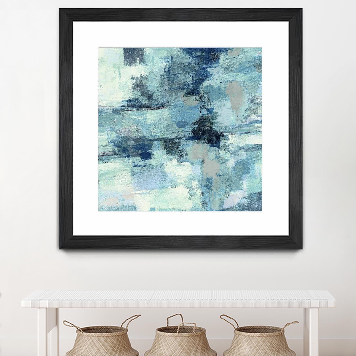 In the Clouds Indigo and Gray Crop by Silvia Vassileva on GIANT ART - white abstract