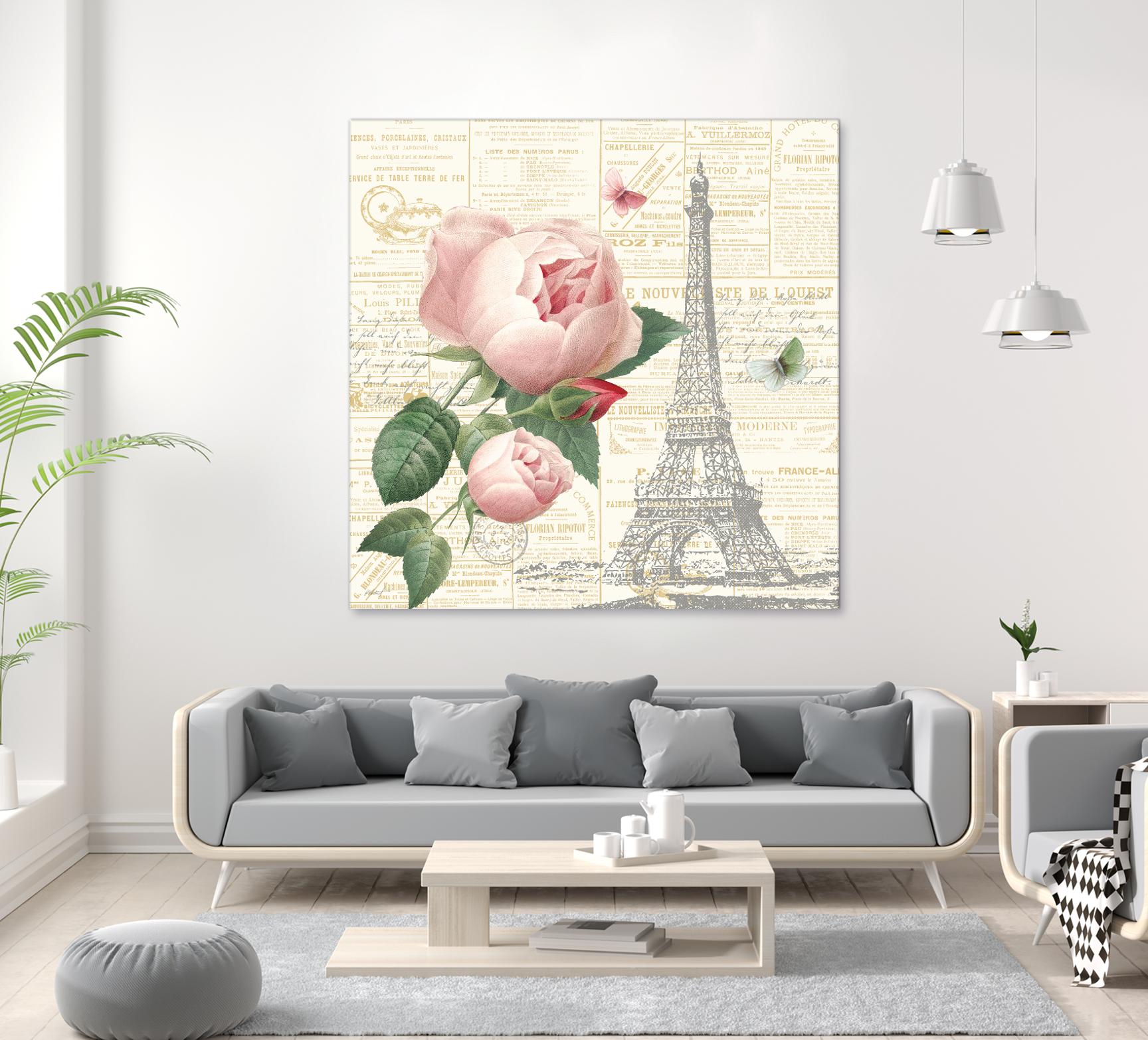 Roses in Paris IV by Katie Pertiet on GIANT ART - beige floral
