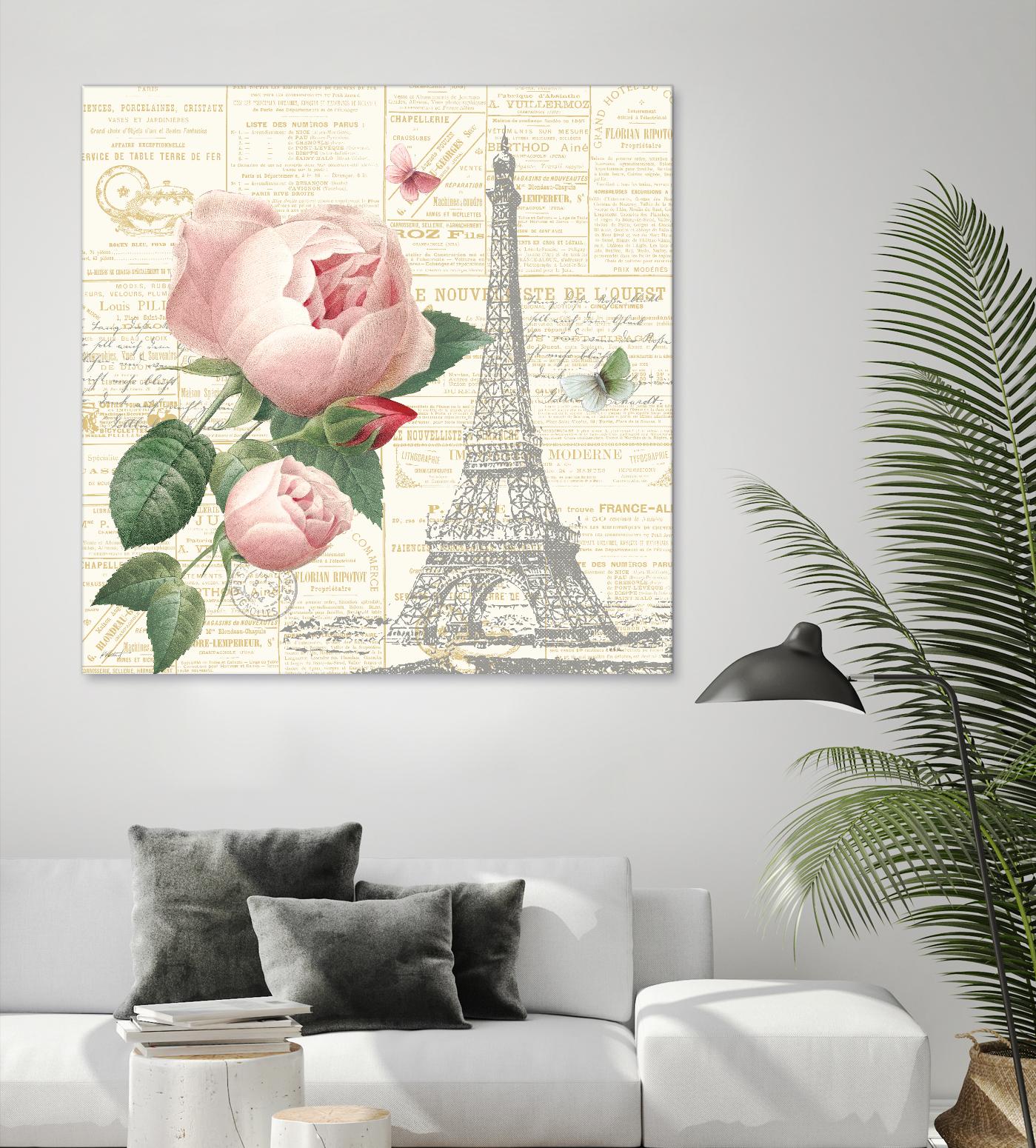 Roses in Paris IV by Katie Pertiet on GIANT ART - beige floral