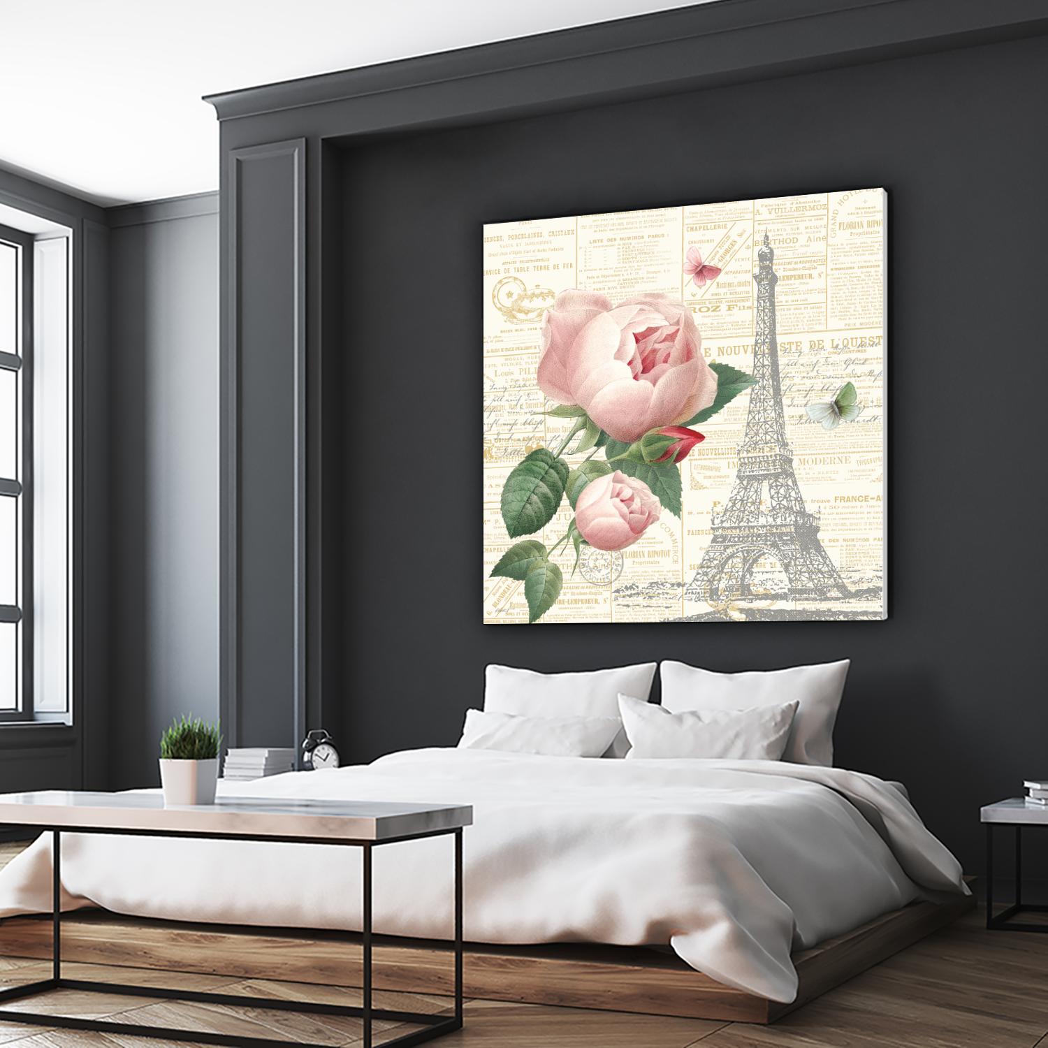 Roses in Paris IV by Katie Pertiet on GIANT ART - beige floral