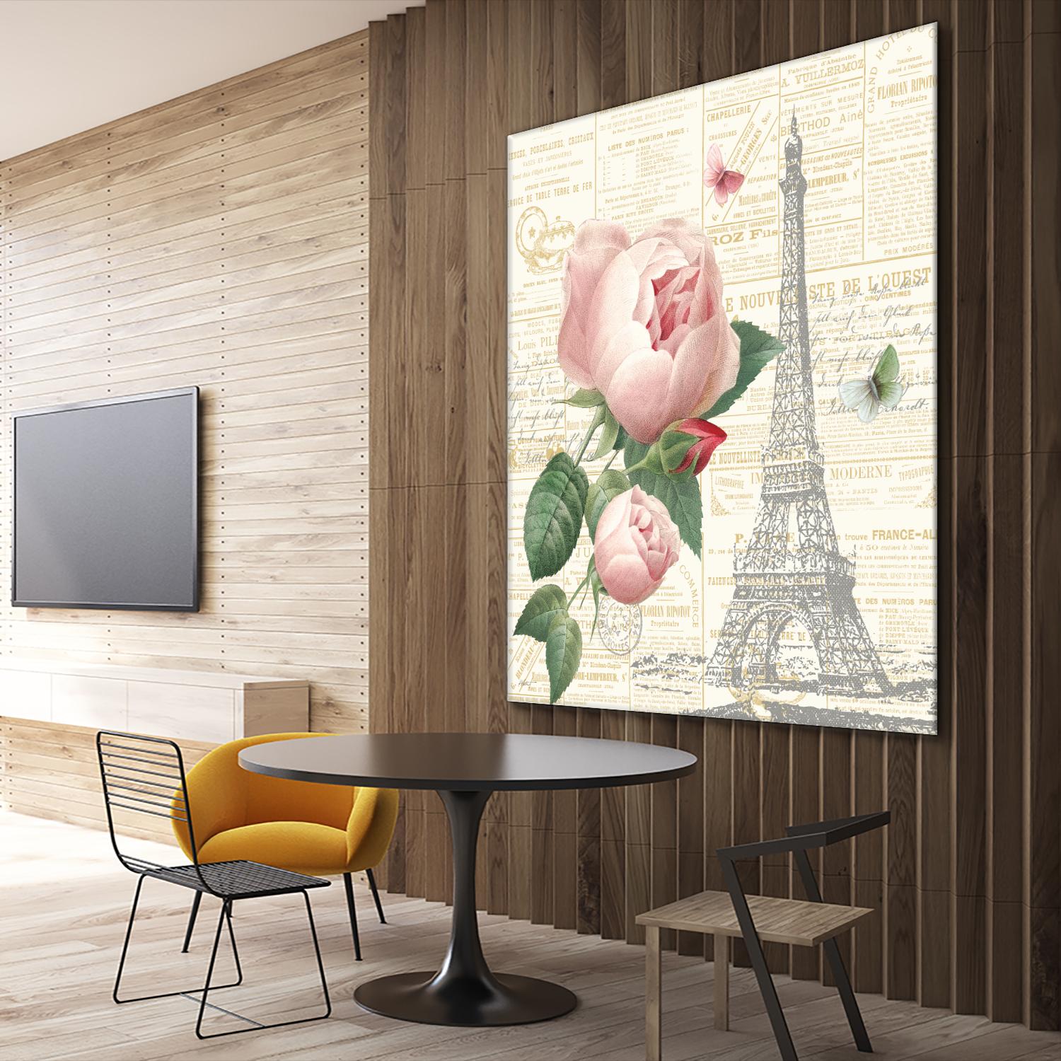 Roses in Paris IV by Katie Pertiet on GIANT ART - beige floral