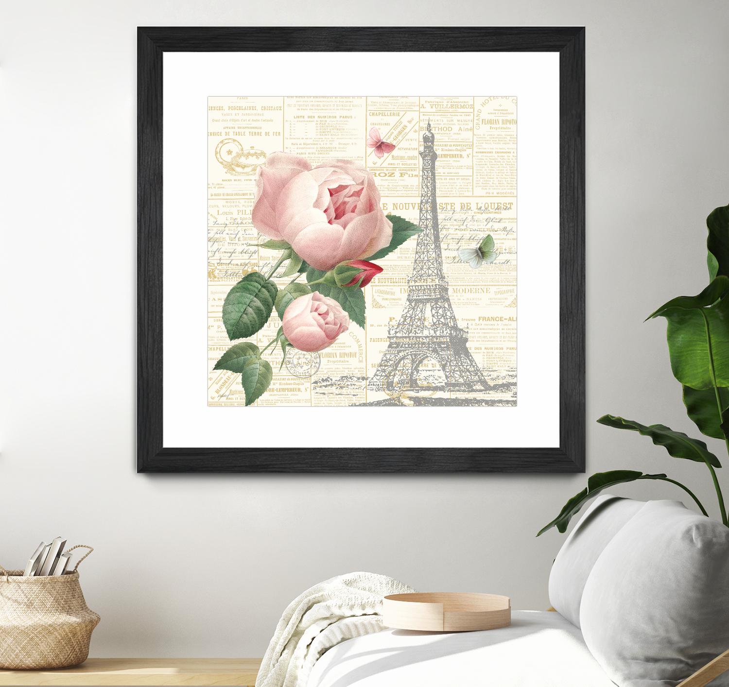 Roses in Paris IV by Katie Pertiet on GIANT ART - beige floral