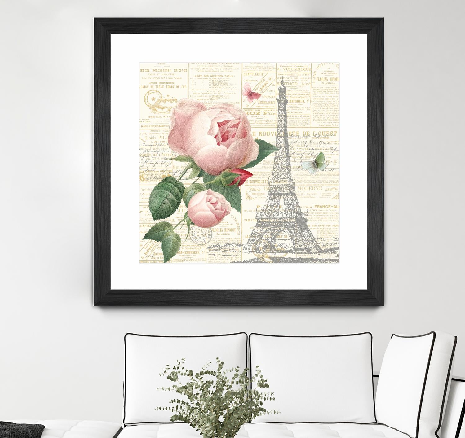 Roses in Paris IV by Katie Pertiet on GIANT ART - beige floral