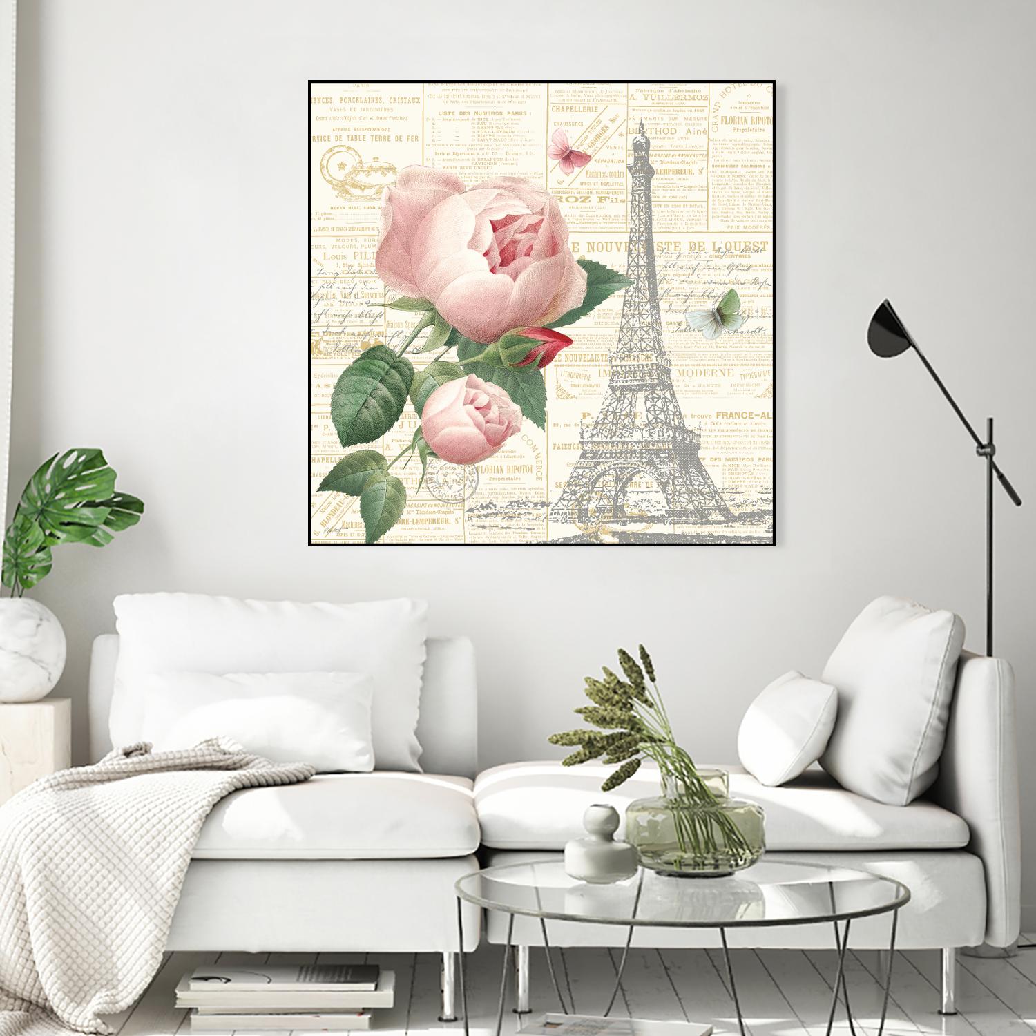 Roses in Paris IV by Katie Pertiet on GIANT ART - beige floral