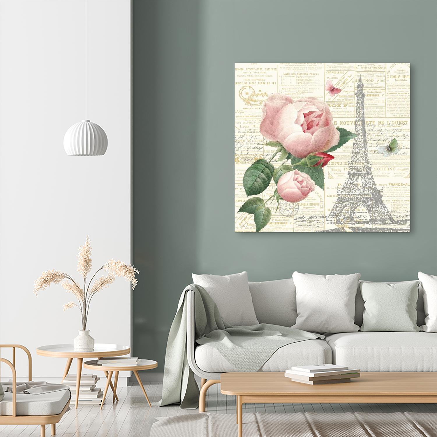Roses in Paris IV by Katie Pertiet on GIANT ART - beige floral