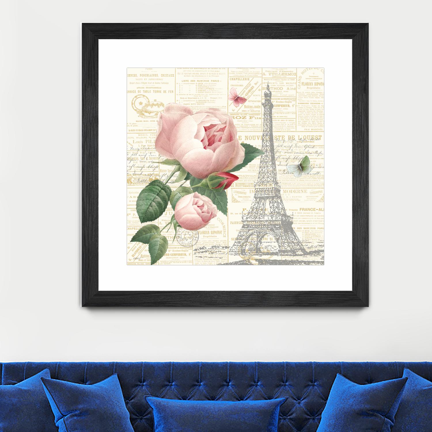 Roses in Paris IV by Katie Pertiet on GIANT ART - beige floral