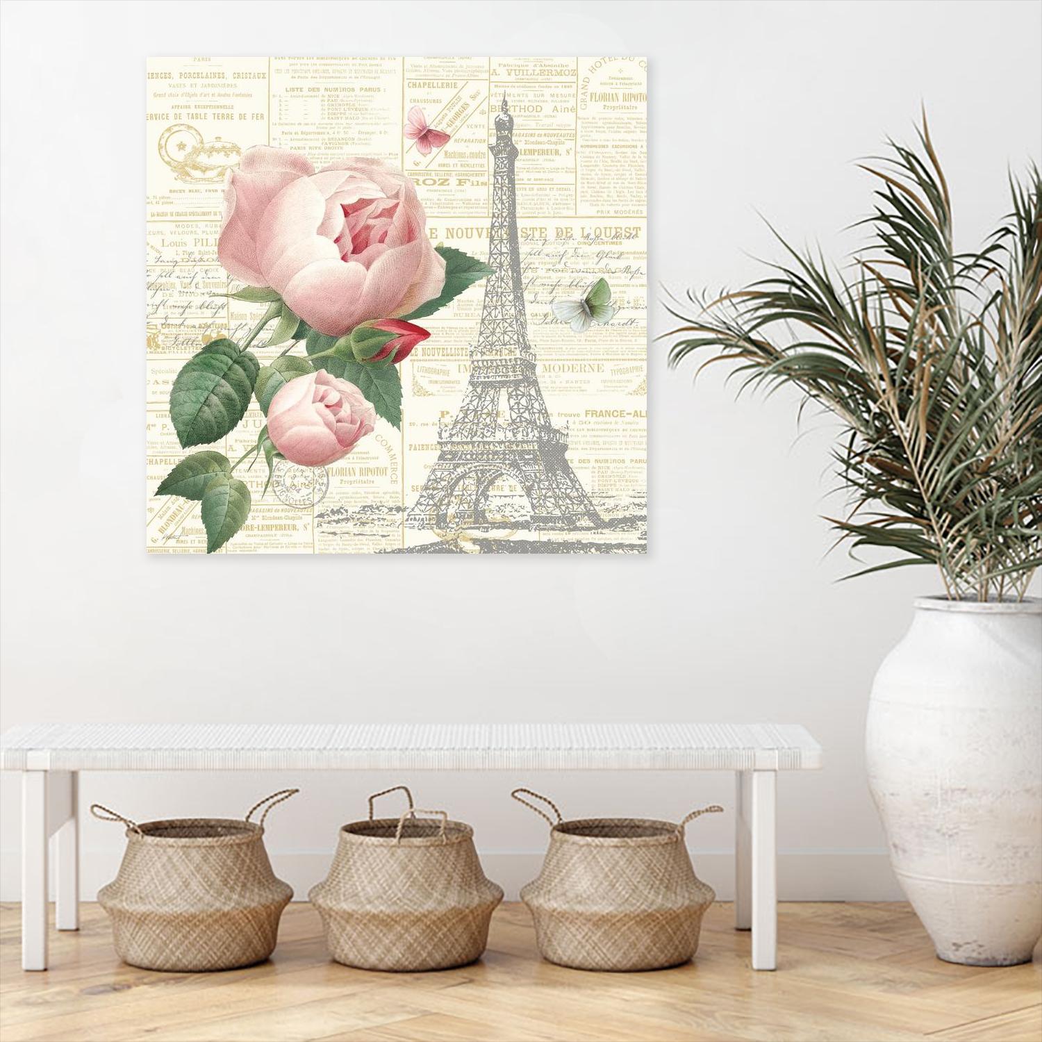 Roses in Paris IV by Katie Pertiet on GIANT ART - beige floral