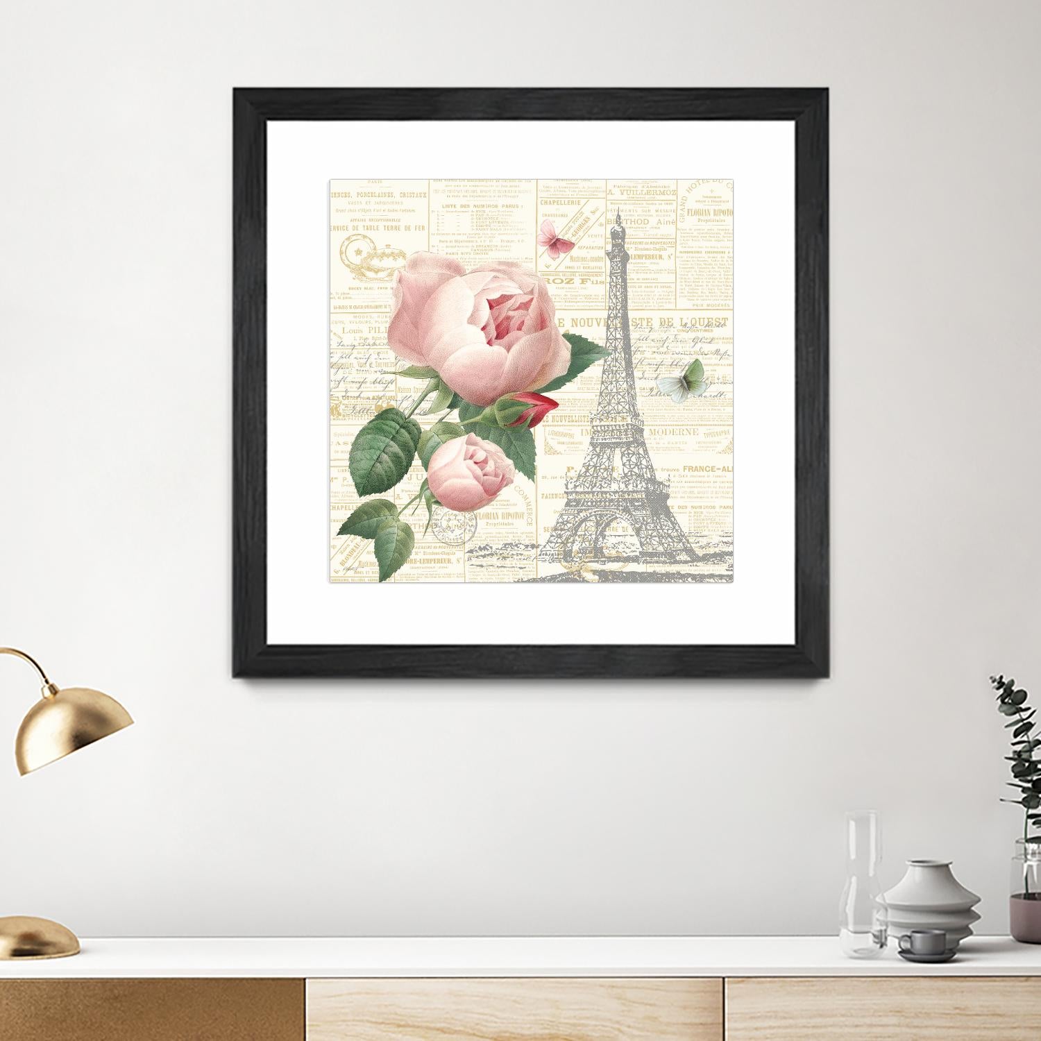 Roses in Paris IV by Katie Pertiet on GIANT ART - beige floral
