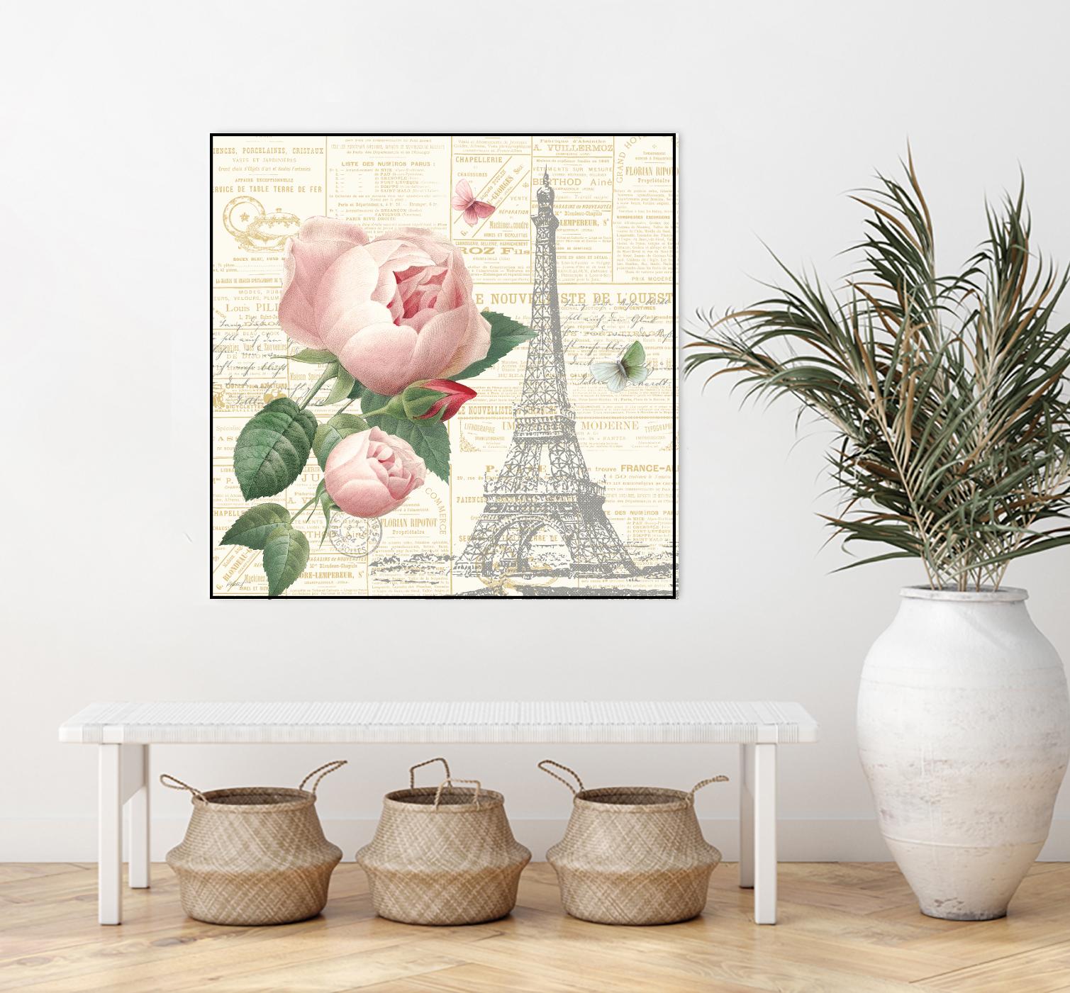 Roses in Paris IV by Katie Pertiet on GIANT ART - beige floral