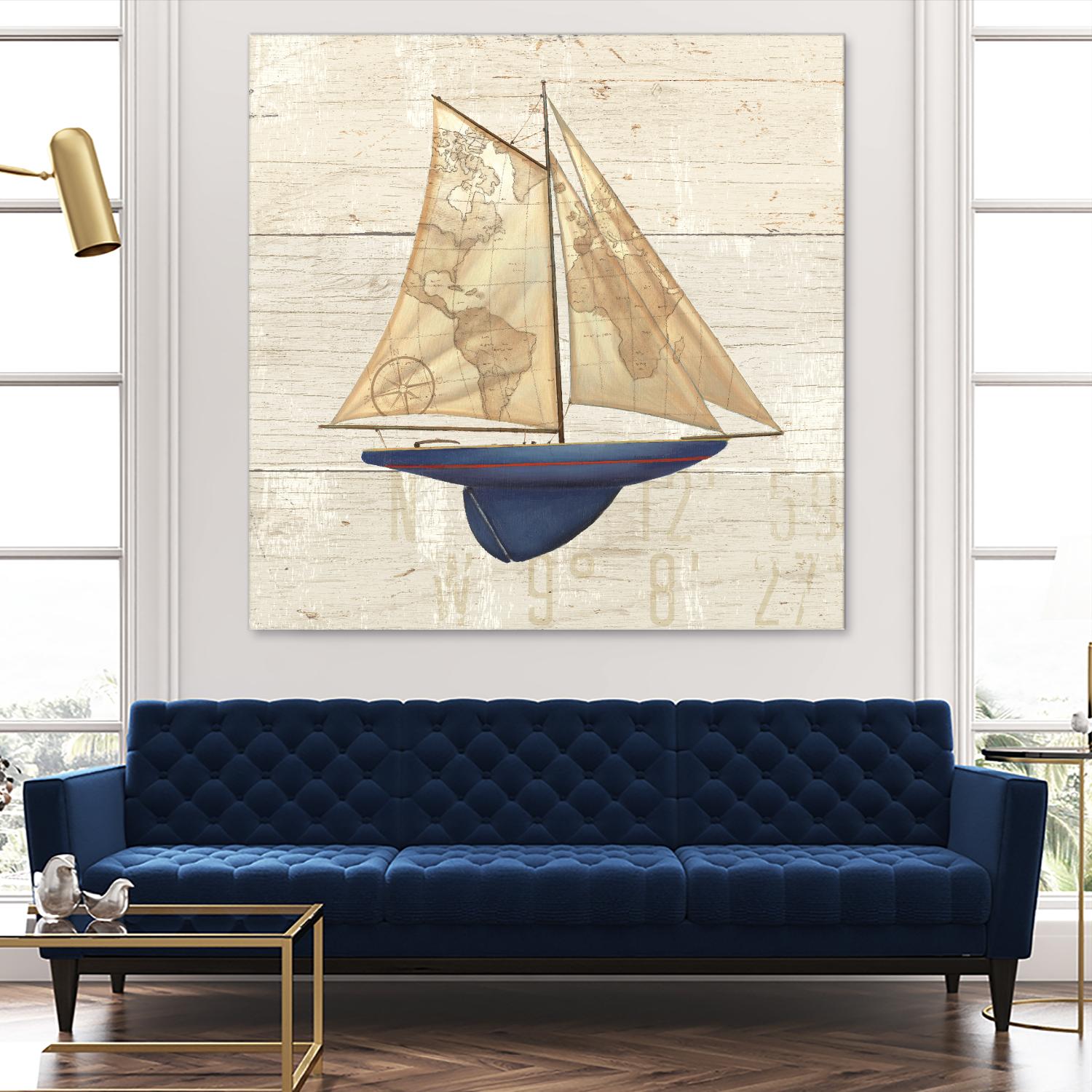 Nautique I by James Wiens on GIANT ART - beige nautical