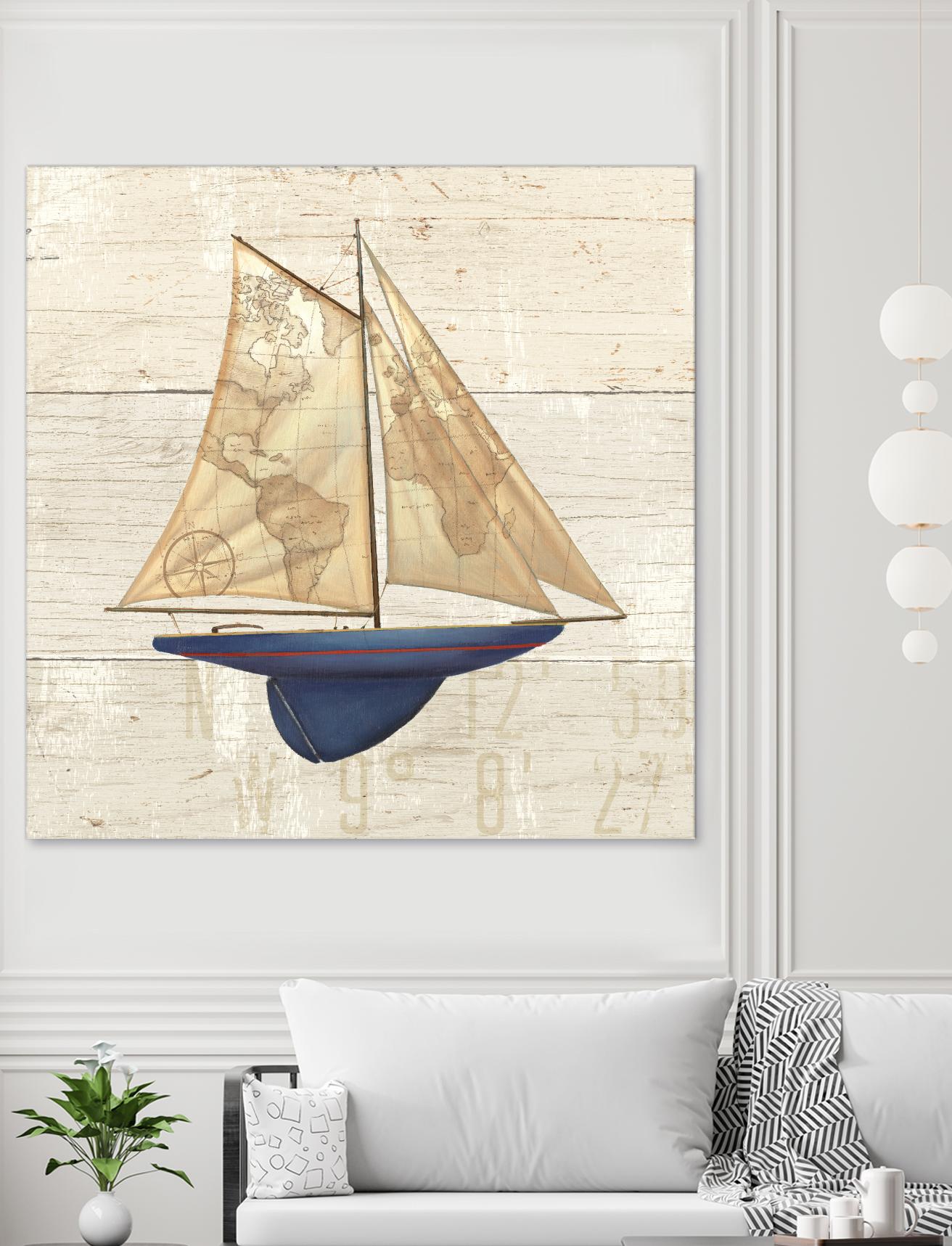 Nautique I by James Wiens on GIANT ART - beige nautical