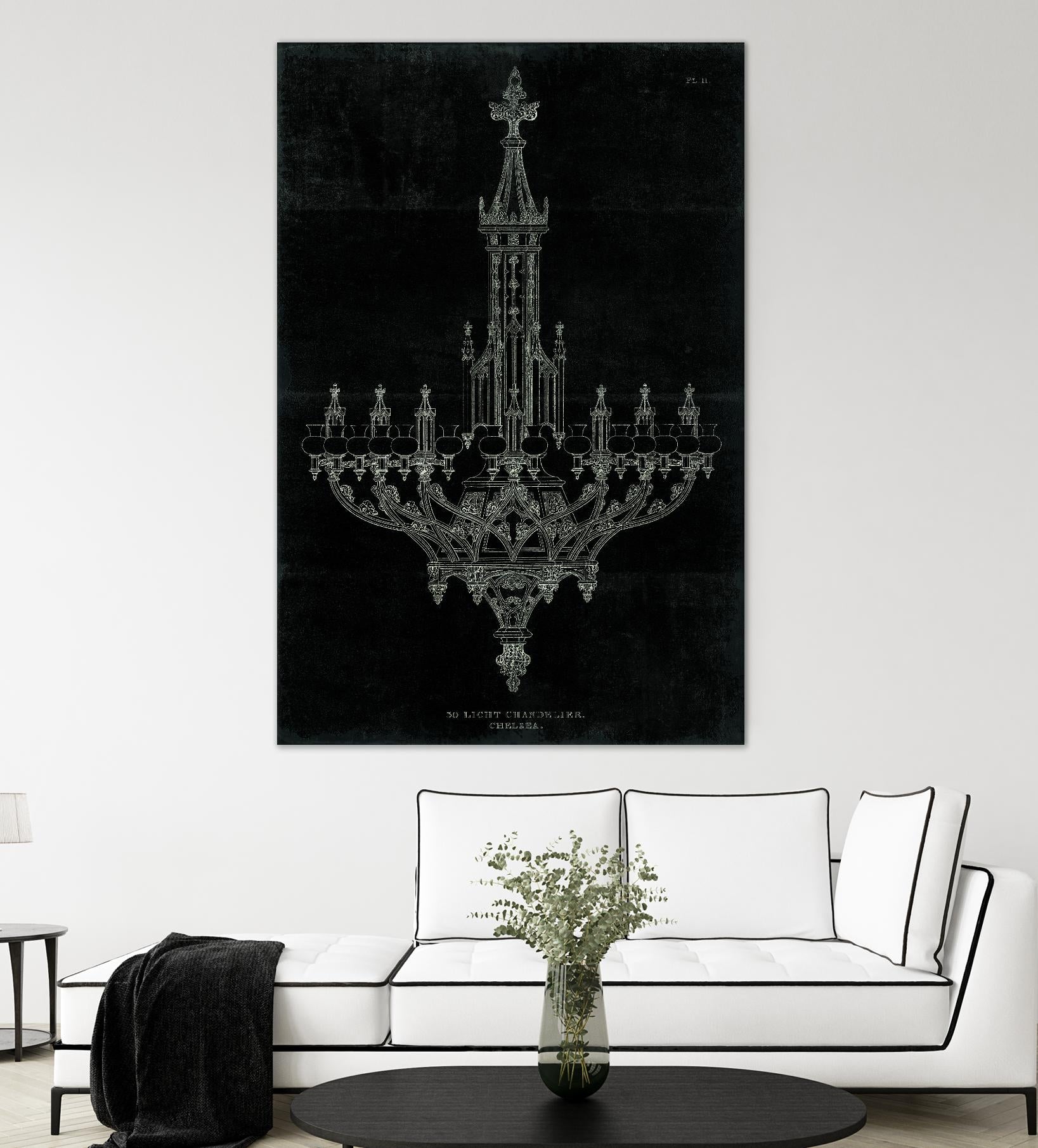 Ornamental Metal Work Chandelier by Portfolio on GIANT ART - grey interior