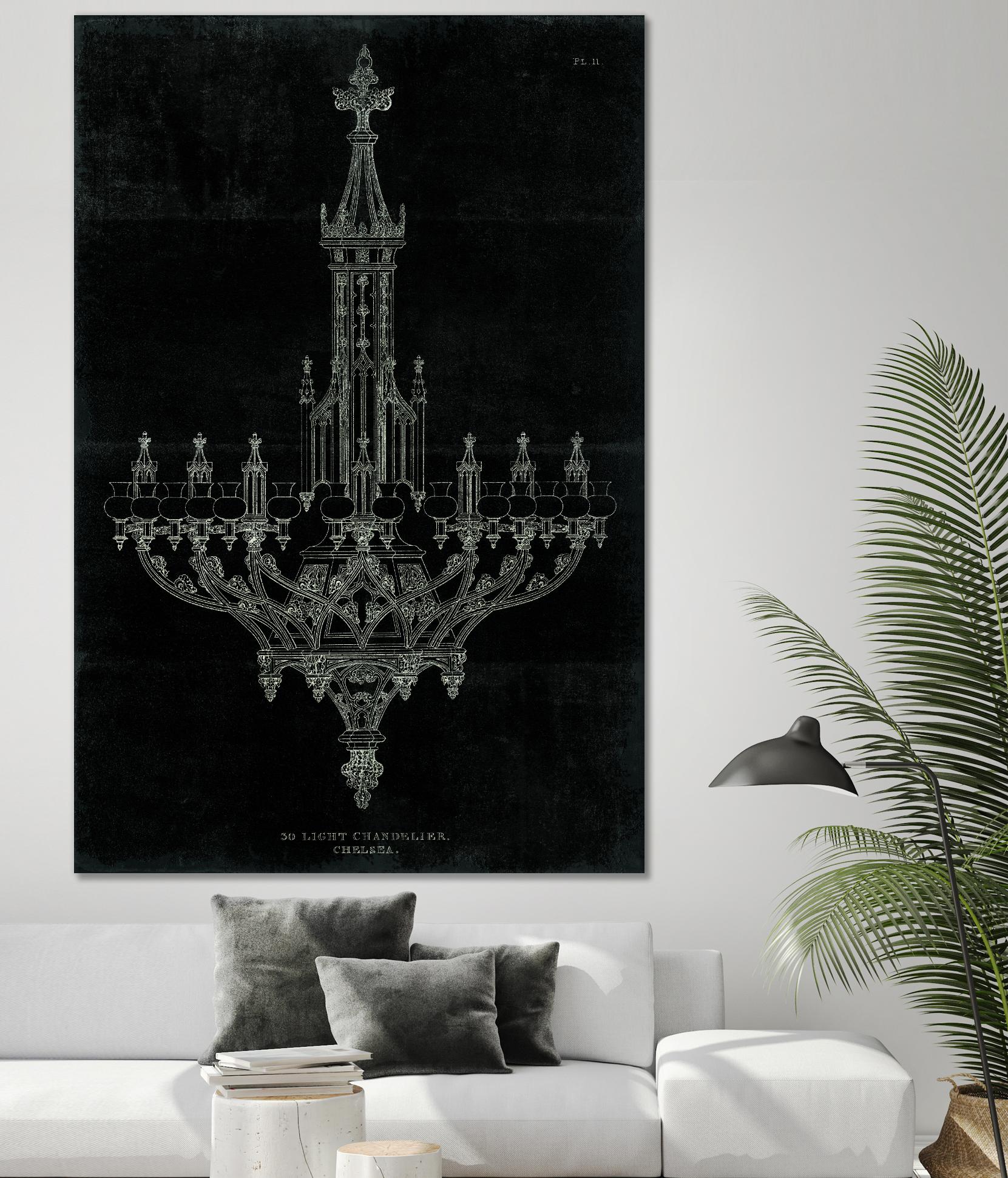 Ornamental Metal Work Chandelier by Portfolio on GIANT ART - grey interior