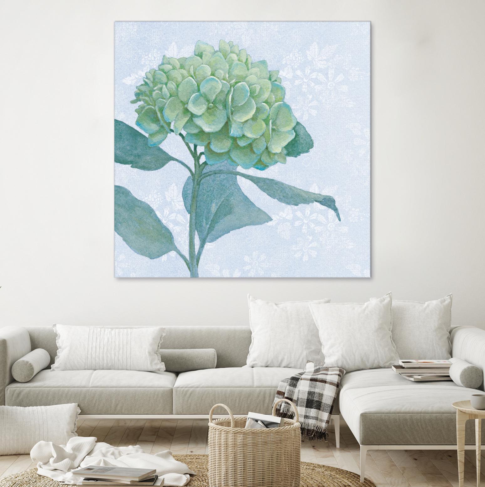 Blue Hydrangea I by Beth Grove on GIANT ART - green floral