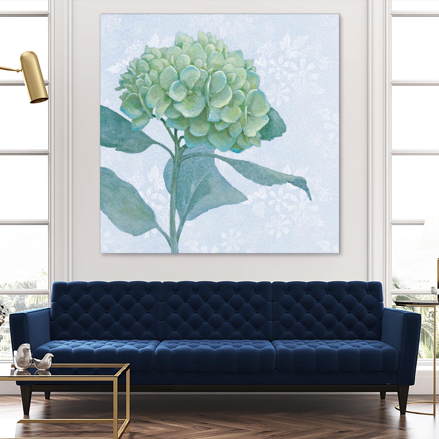 Blue Hydrangea I by Beth Grove on GIANT ART - green floral