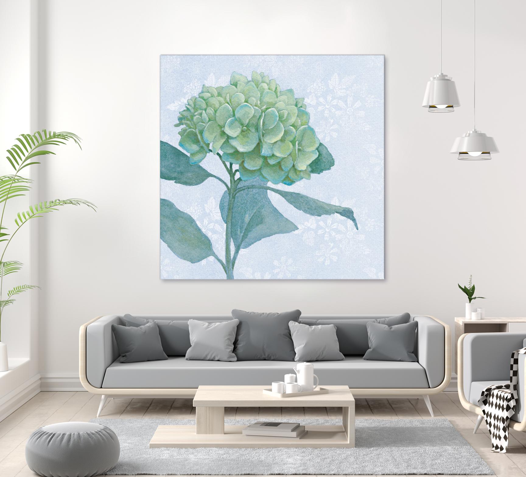 Blue Hydrangea I by Beth Grove on GIANT ART - green floral
