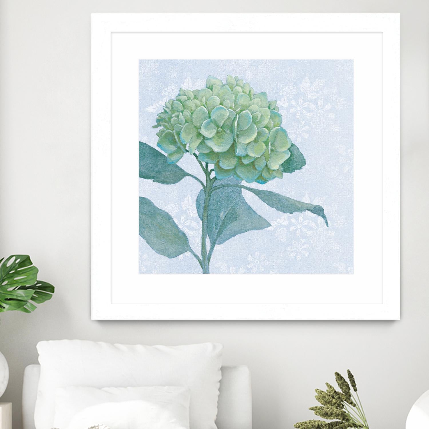 Blue Hydrangea I by Beth Grove on GIANT ART - green floral