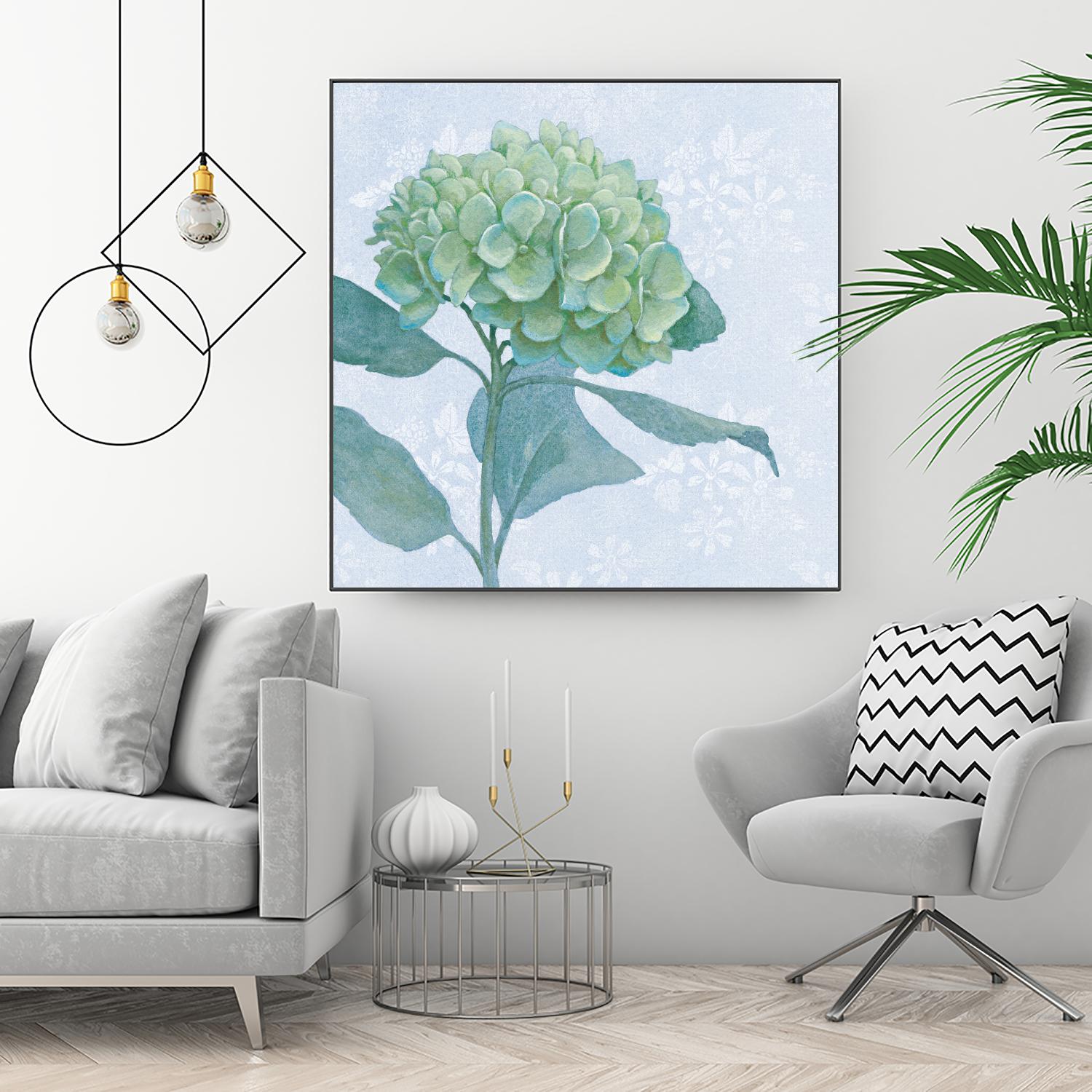 Blue Hydrangea I by Beth Grove on GIANT ART - green floral