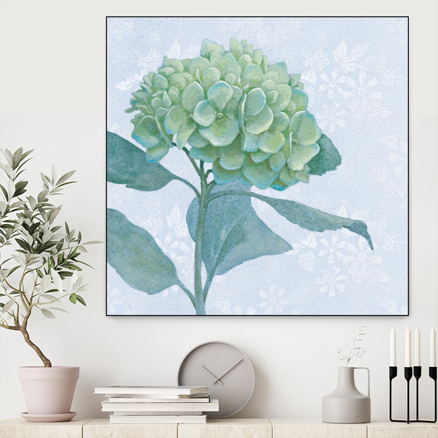 Blue Hydrangea I by Beth Grove on GIANT ART - green floral