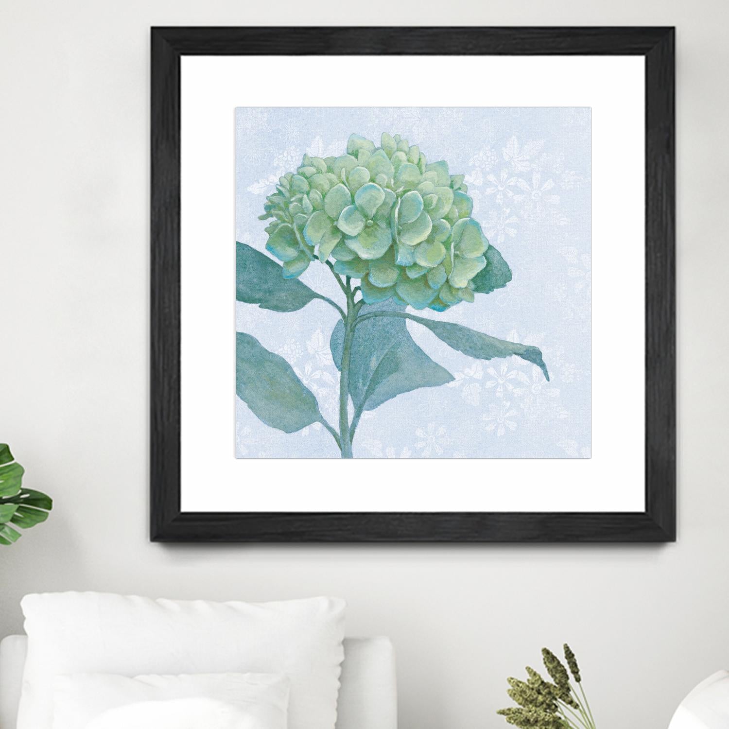 Blue Hydrangea I by Beth Grove on GIANT ART - green floral