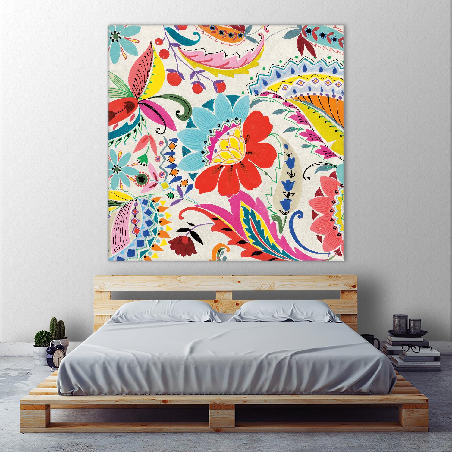 Boho Paisley II by Portfolio on GIANT ART - blue floral