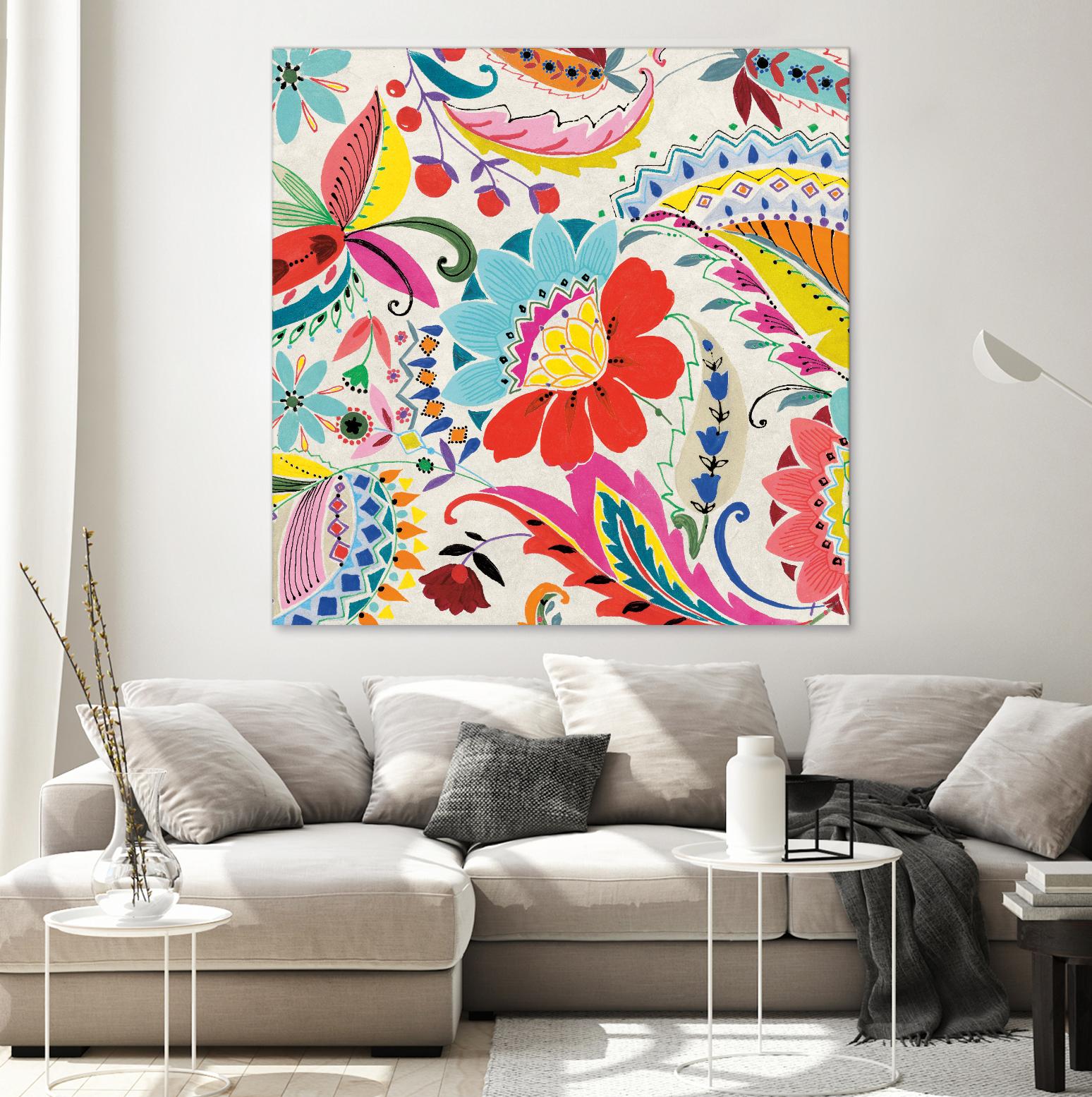 Boho Paisley II by Portfolio on GIANT ART - blue floral